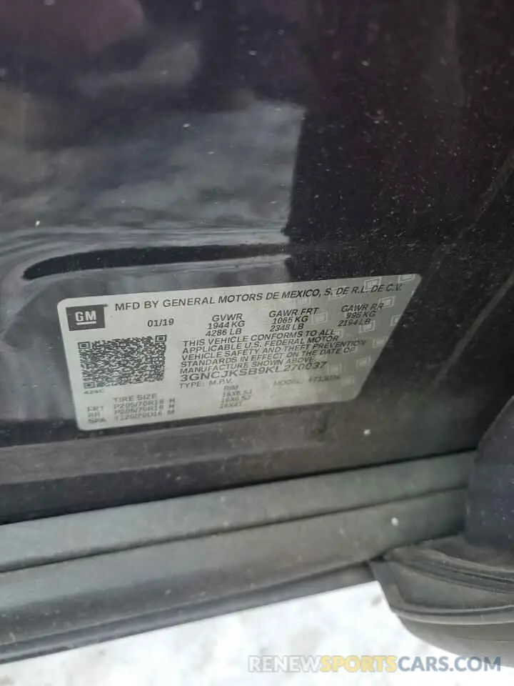 12 Photograph of a damaged car 3GNCJKSB9KL270037 CHEVROLET TRAX 2019