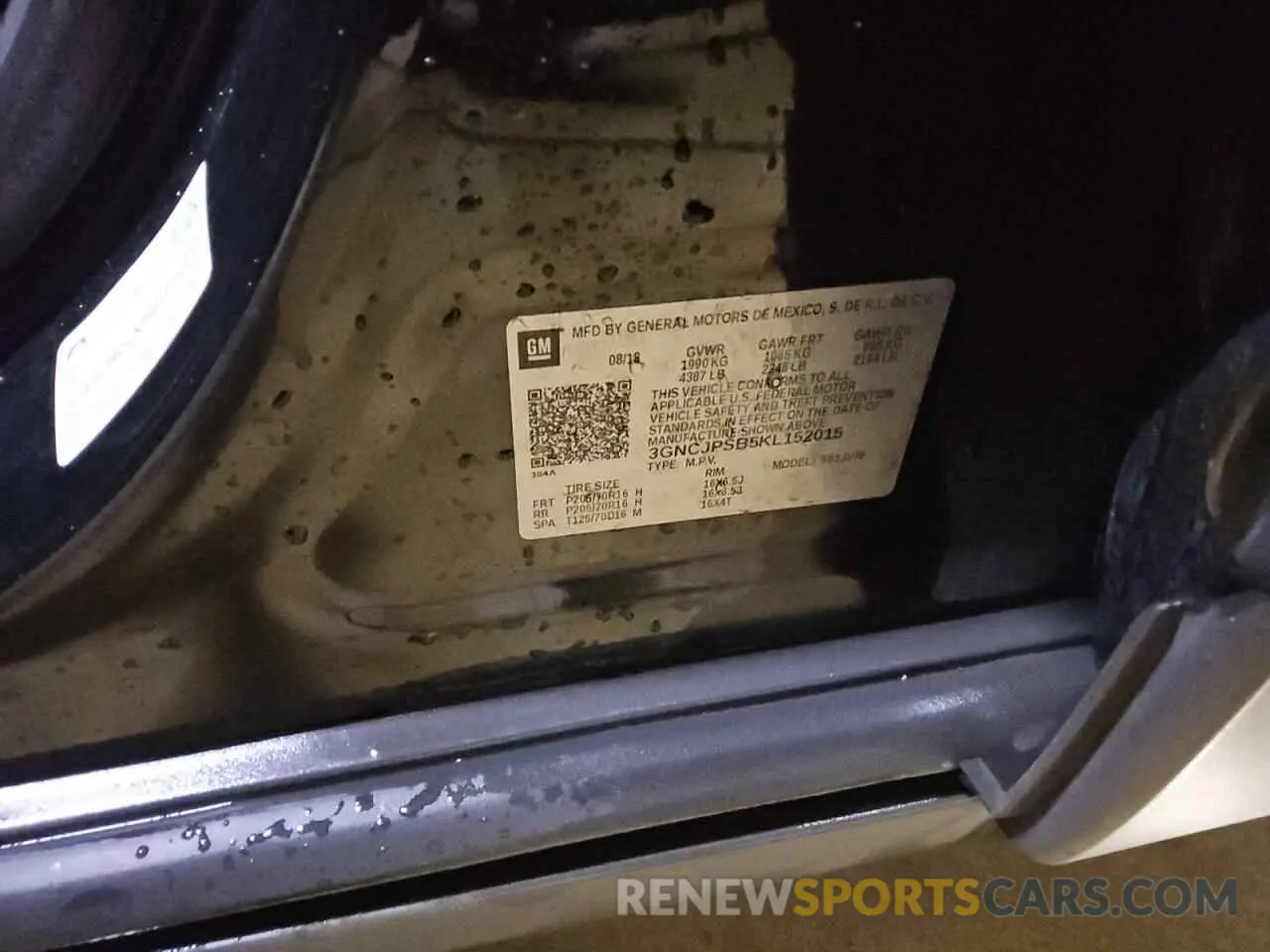 13 Photograph of a damaged car 3GNCJPSB5KL152015 CHEVROLET TRAX 2019
