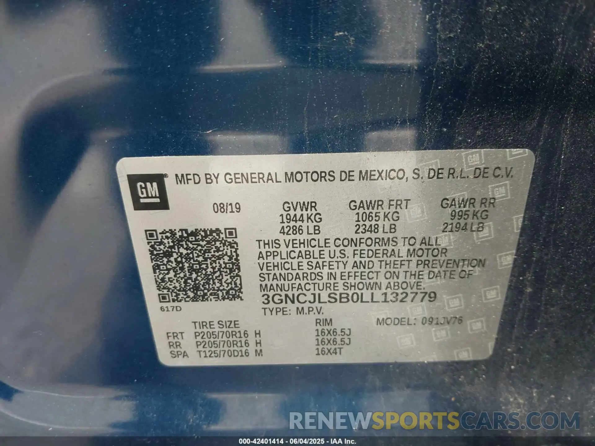 9 Photograph of a damaged car 3GNCJLSB0LL132779 CHEVROLET TRAX 2020