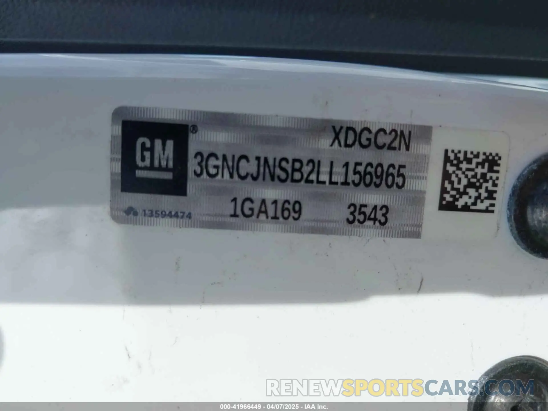 9 Photograph of a damaged car 3GNCJNSB2LL156965 CHEVROLET TRAX 2020