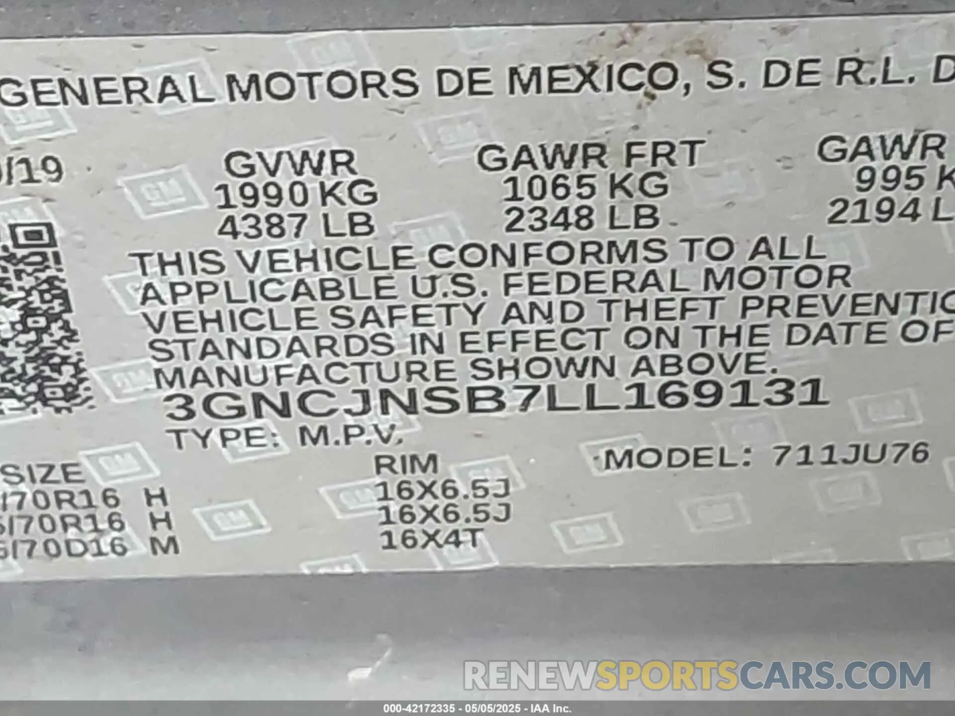 9 Photograph of a damaged car 3GNCJNSB7LL169131 CHEVROLET TRAX 2020