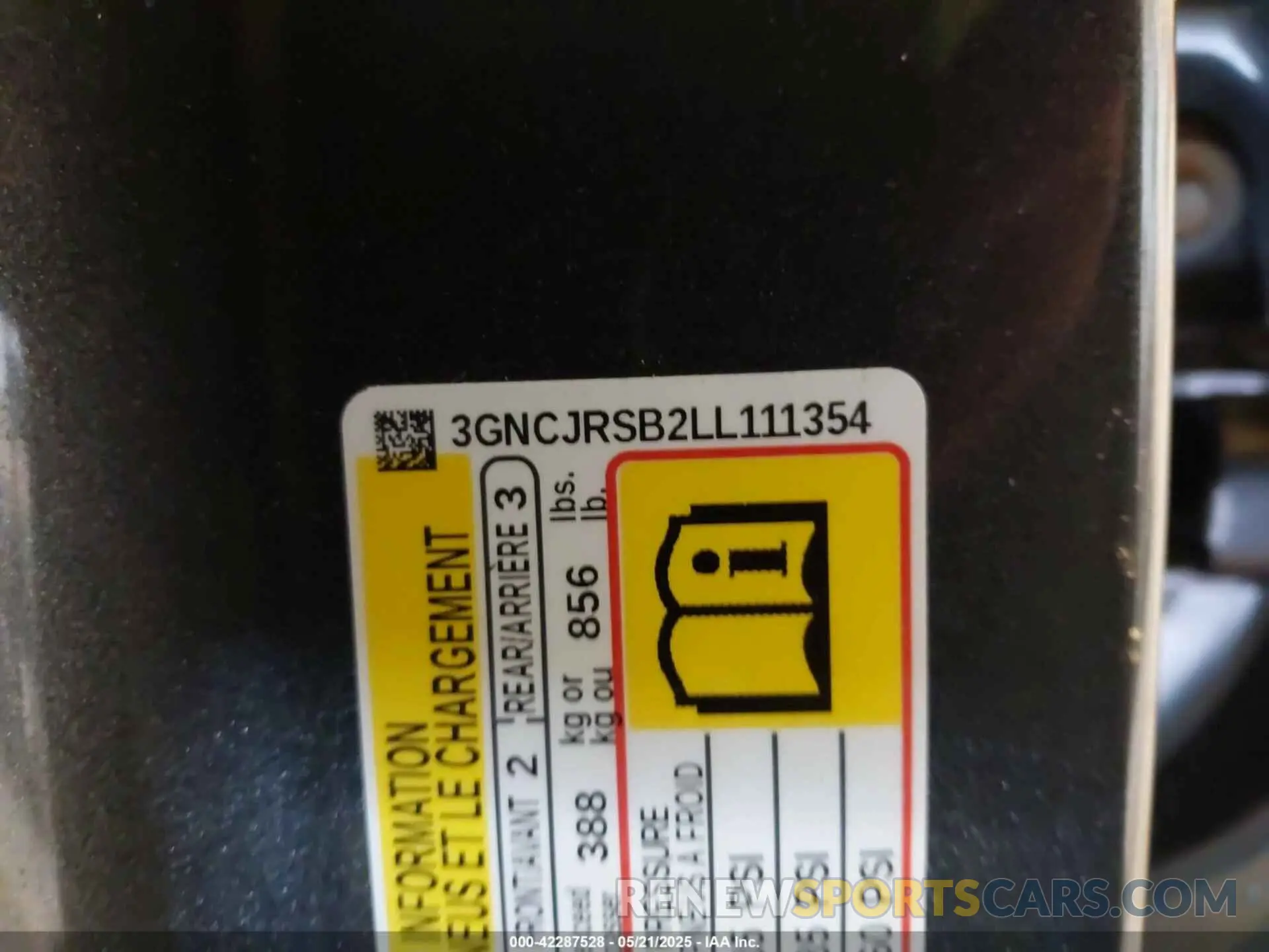 9 Photograph of a damaged car 3GNCJRSB2LL111354 CHEVROLET TRAX 2020