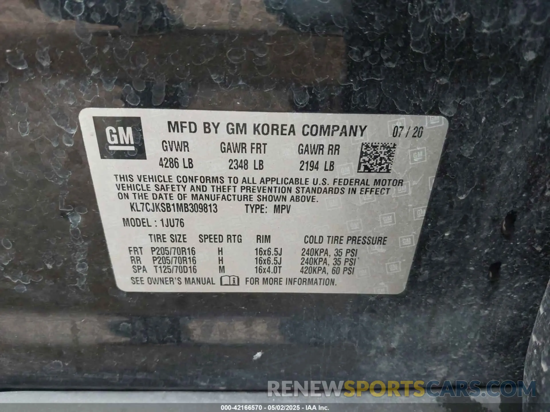 9 Photograph of a damaged car KL7CJKSB1MB309813 CHEVROLET TRAX 2021