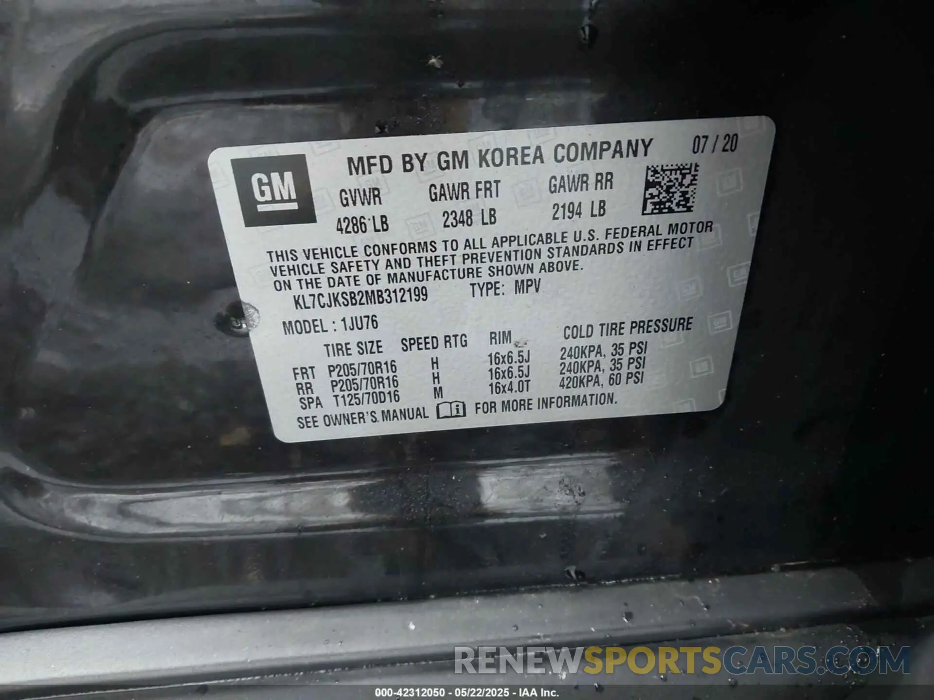 9 Photograph of a damaged car KL7CJKSB2MB312199 CHEVROLET TRAX 2021