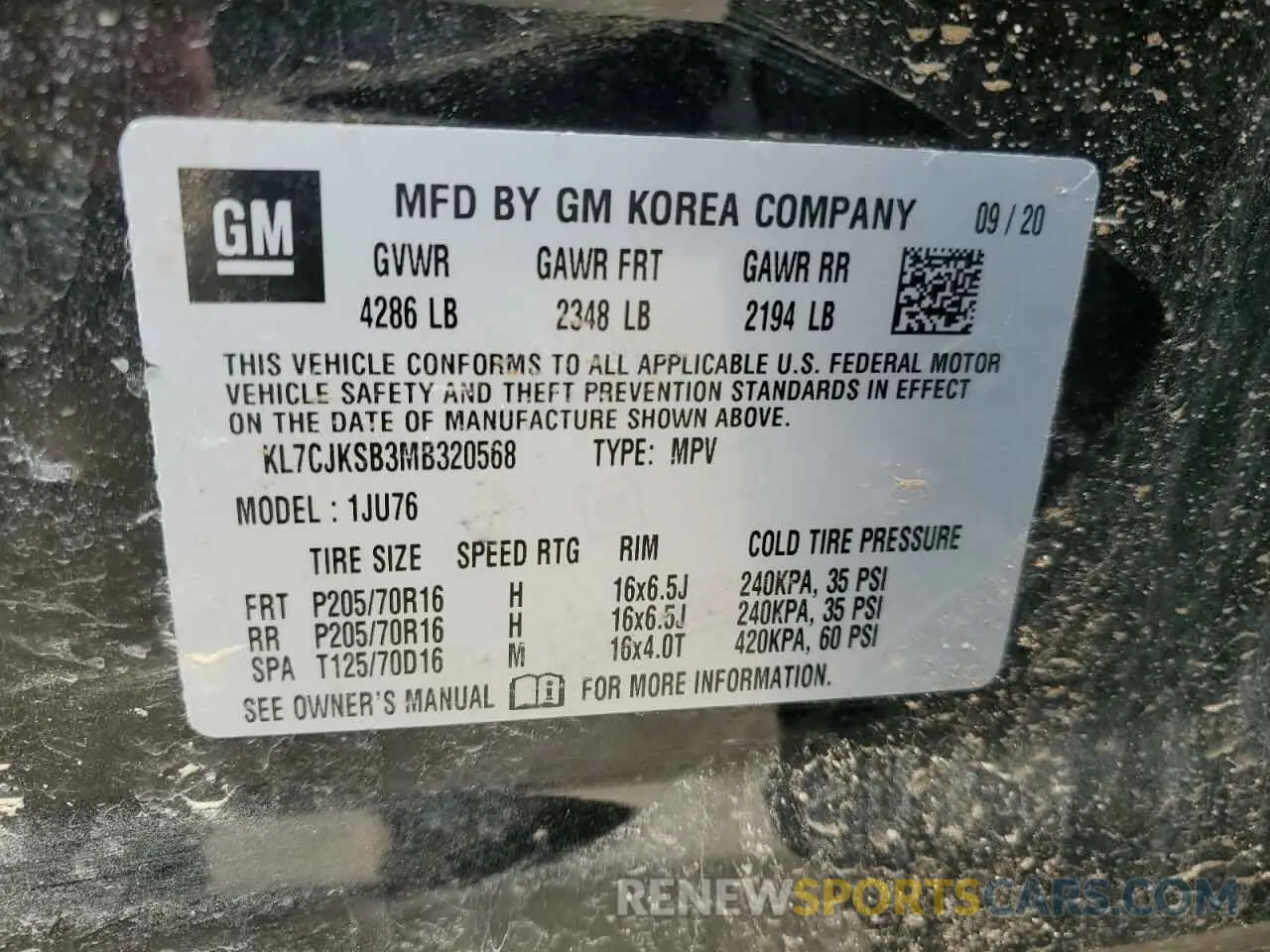 14 Photograph of a damaged car KL7CJKSB3MB320568 CHEVROLET TRAX 2021