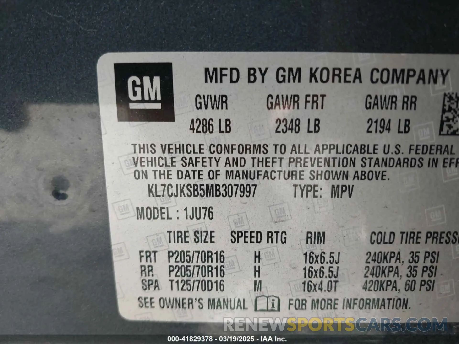 9 Photograph of a damaged car KL7CJKSB5MB307997 CHEVROLET TRAX 2021