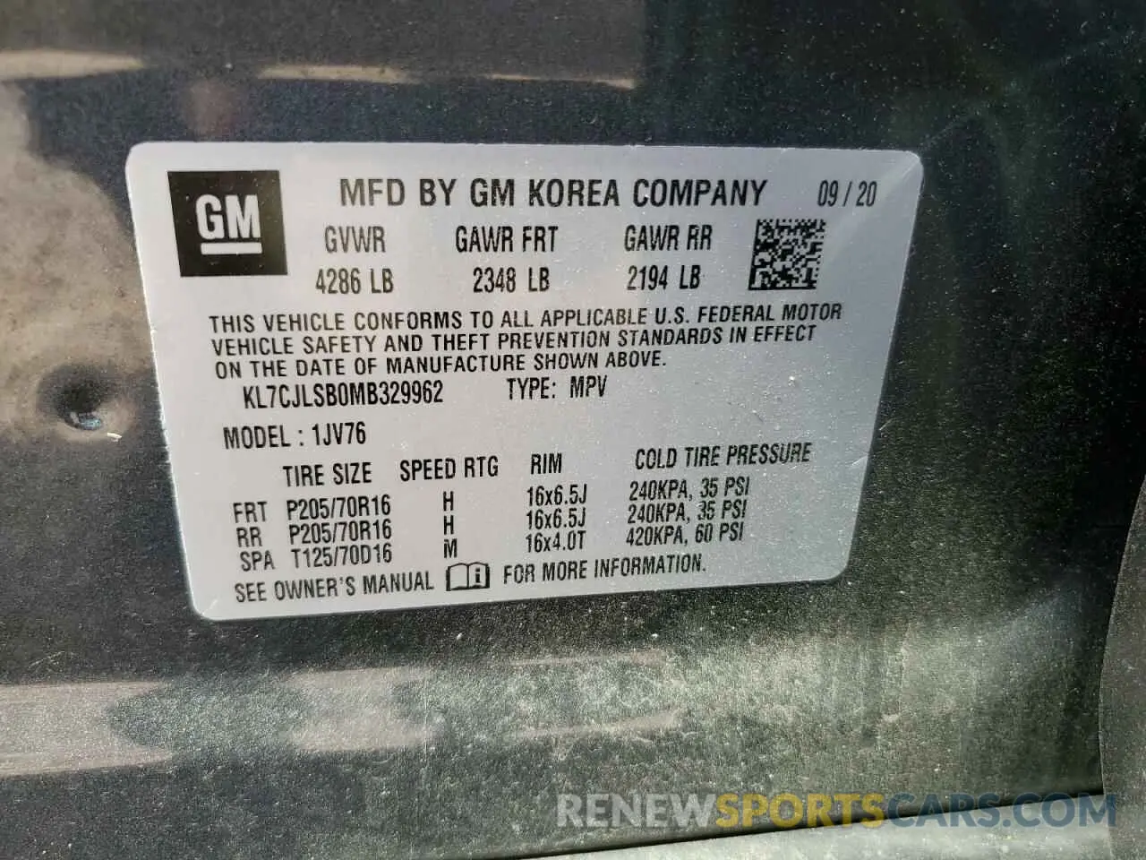 13 Photograph of a damaged car KL7CJLSB0MB329962 CHEVROLET TRAX 2021