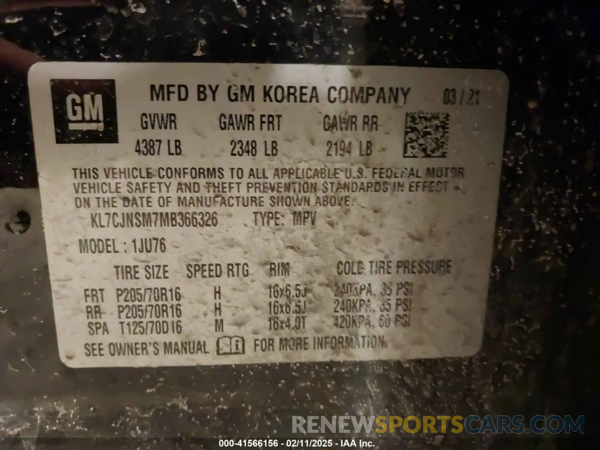 9 Photograph of a damaged car KL7CJNSM7MB366326 CHEVROLET TRAX 2021