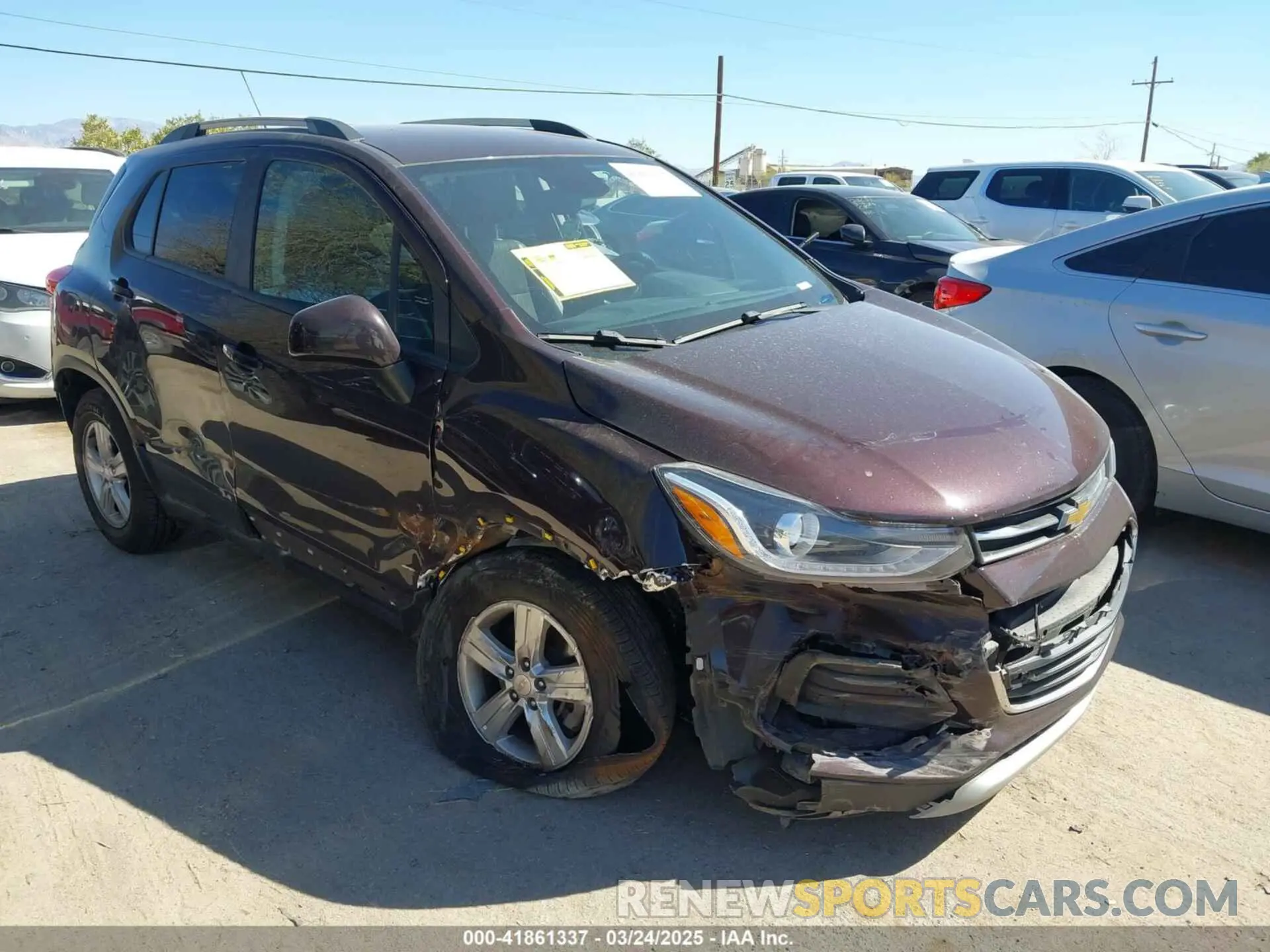 1 Photograph of a damaged car KL7CJPSM4MB364271 CHEVROLET TRAX 2021