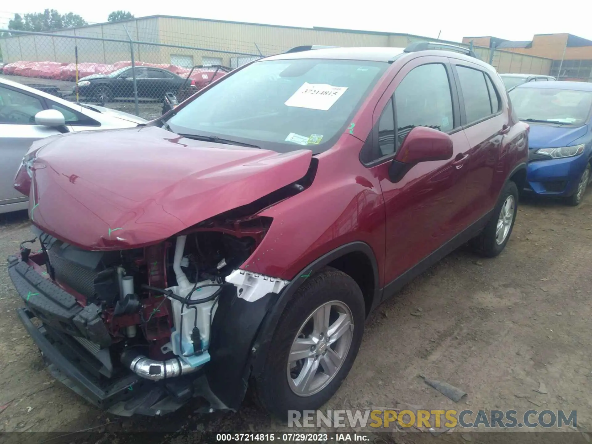 2 Photograph of a damaged car KL7CJPSM4MB367798 CHEVROLET TRAX 2021