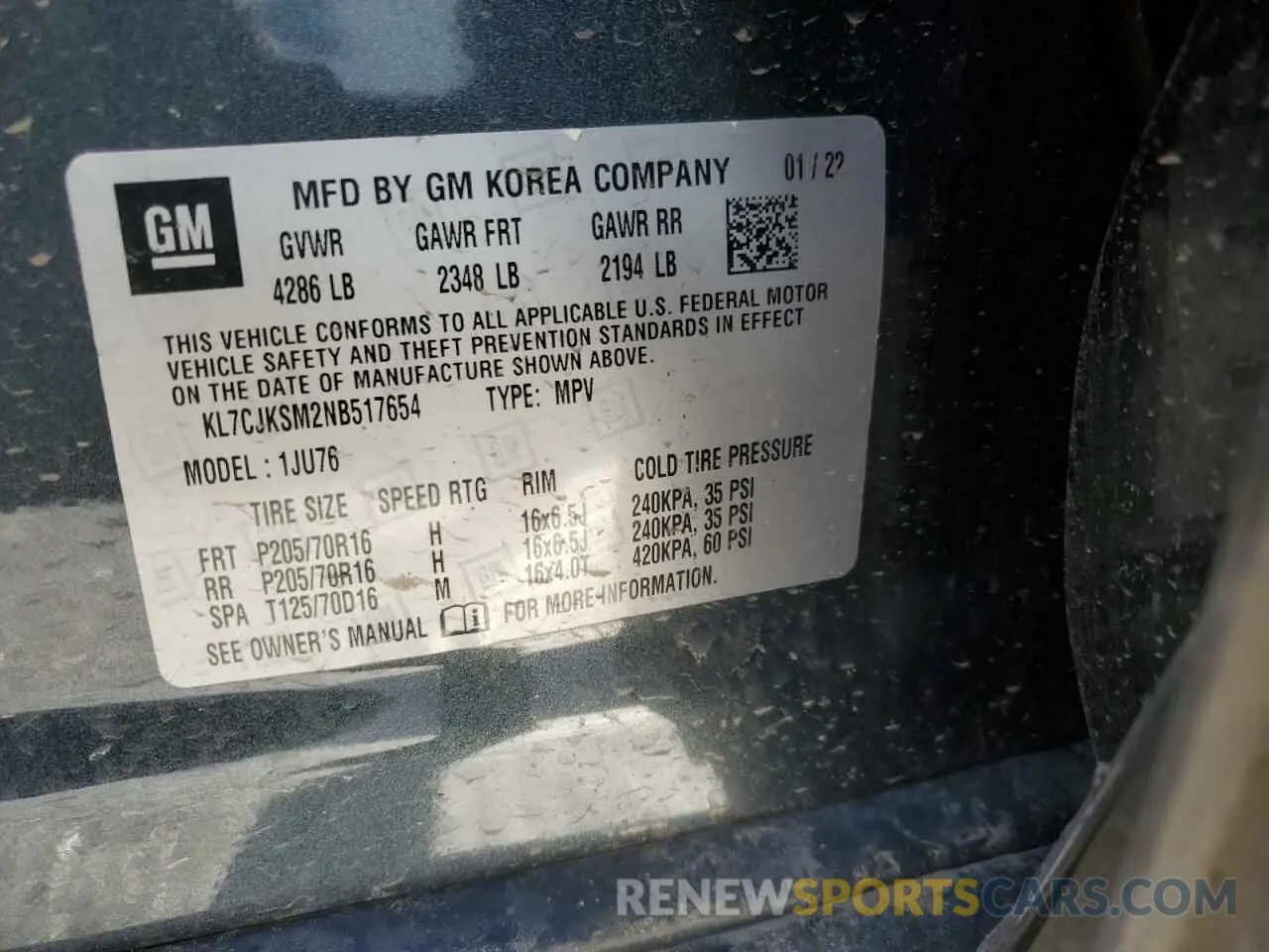 13 Photograph of a damaged car KL7CJKSM2NB517654 CHEVROLET TRAX 2022