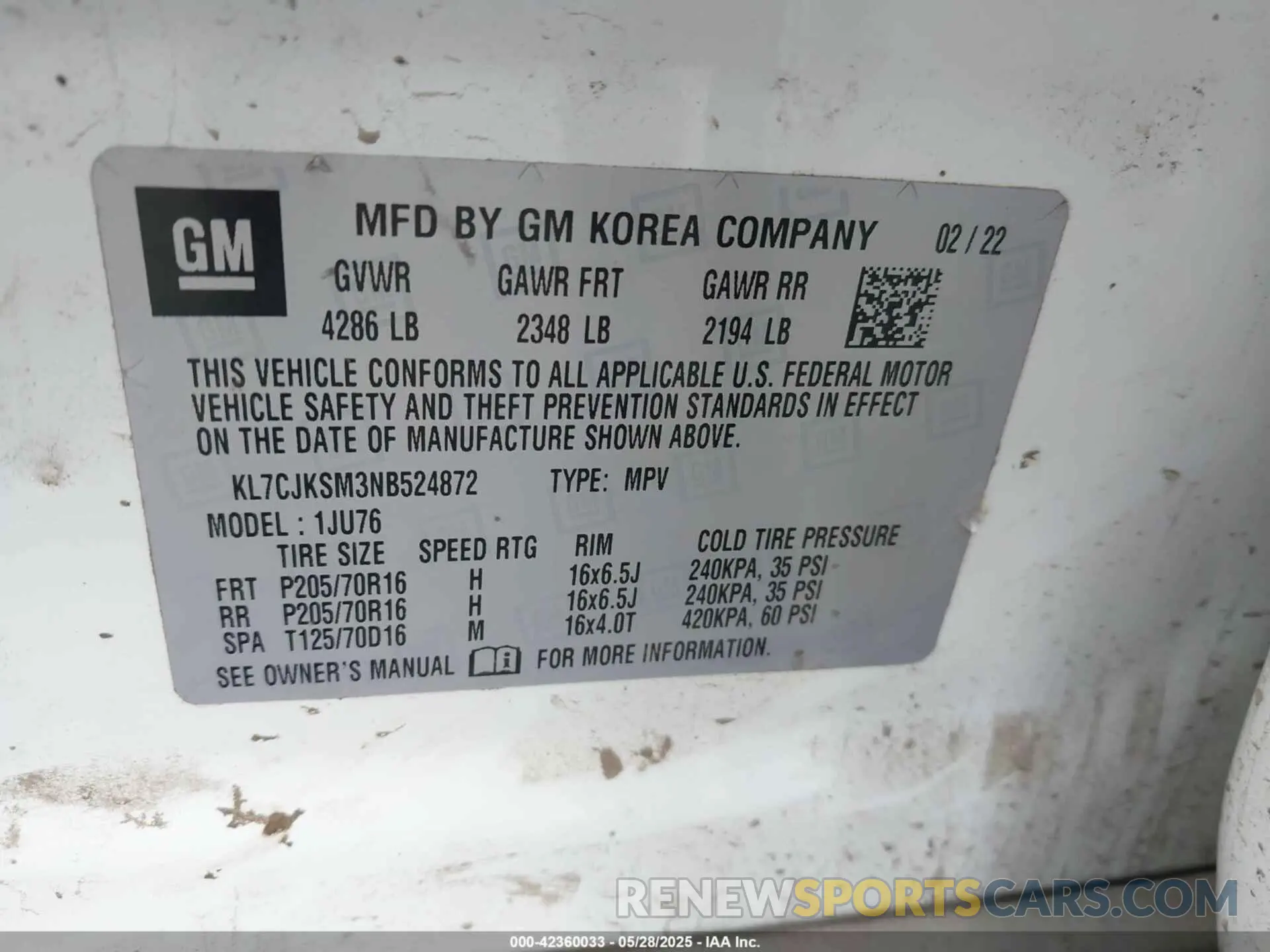 9 Photograph of a damaged car KL7CJKSM3NB524872 CHEVROLET TRAX 2022