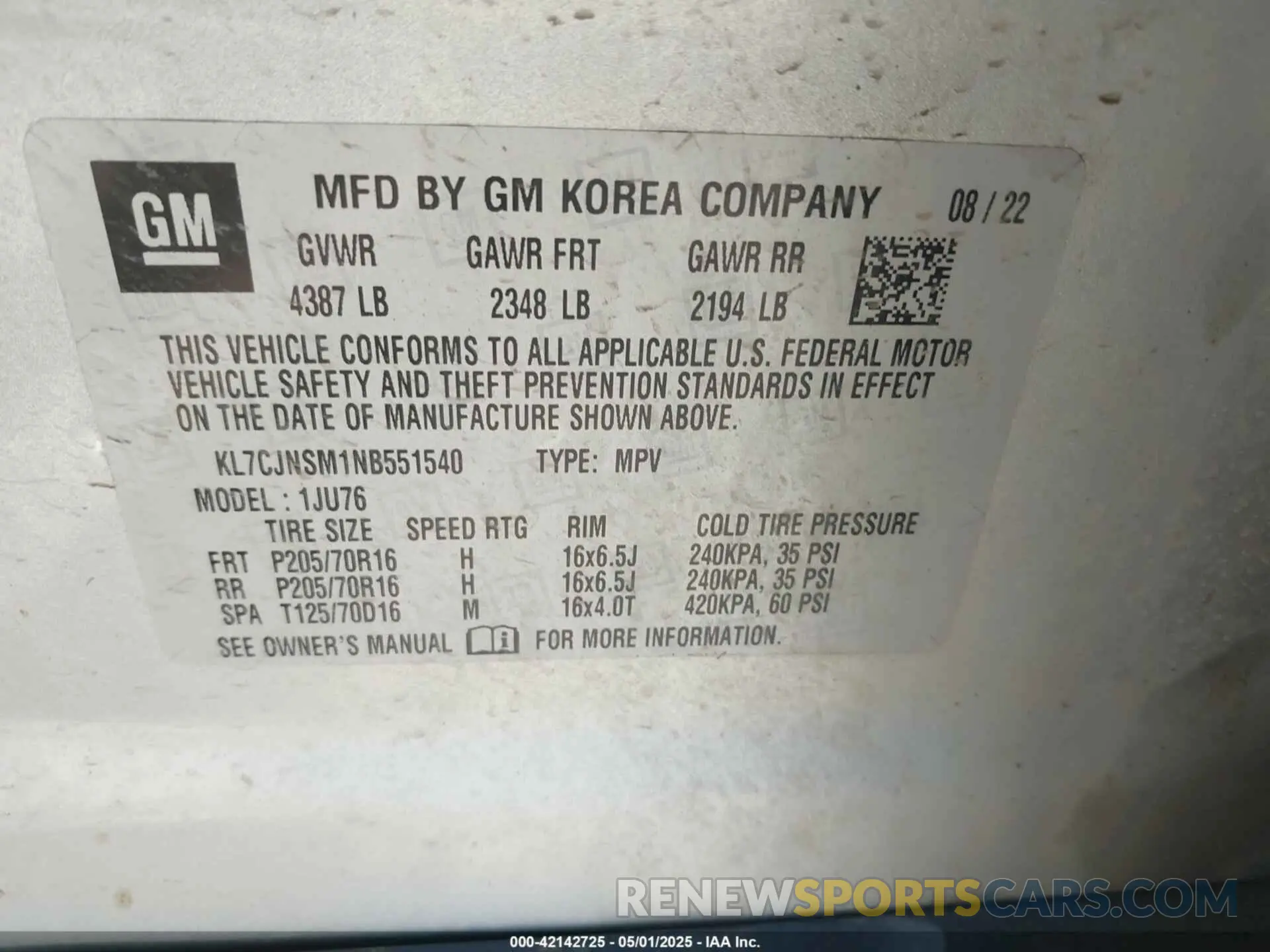 9 Photograph of a damaged car KL7CJNSM1NB551540 CHEVROLET TRAX 2022