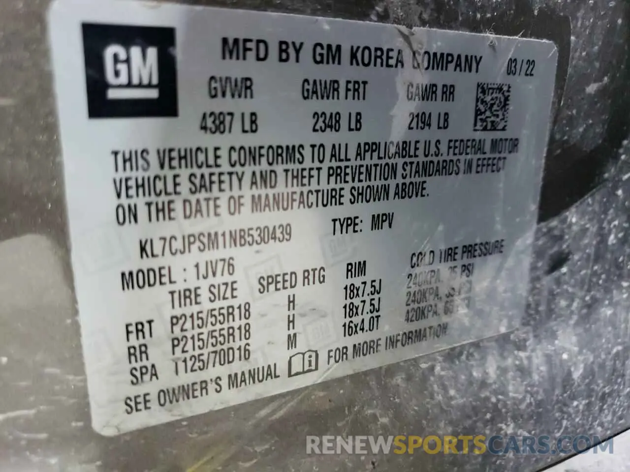 13 Photograph of a damaged car KL7CJPSM1NB530439 CHEVROLET TRAX 2022
