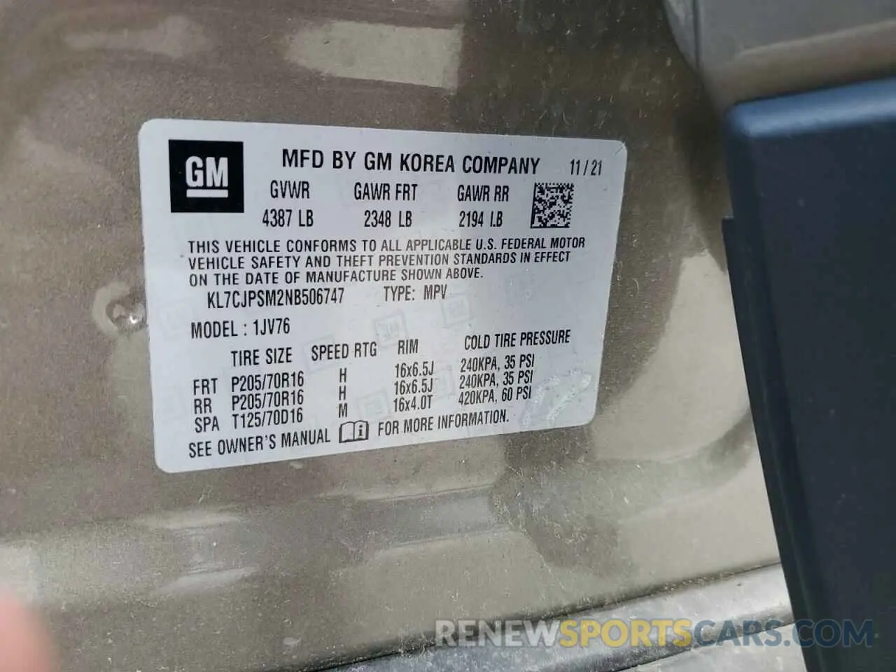 12 Photograph of a damaged car KL7CJPSM2NB506747 CHEVROLET TRAX 2022