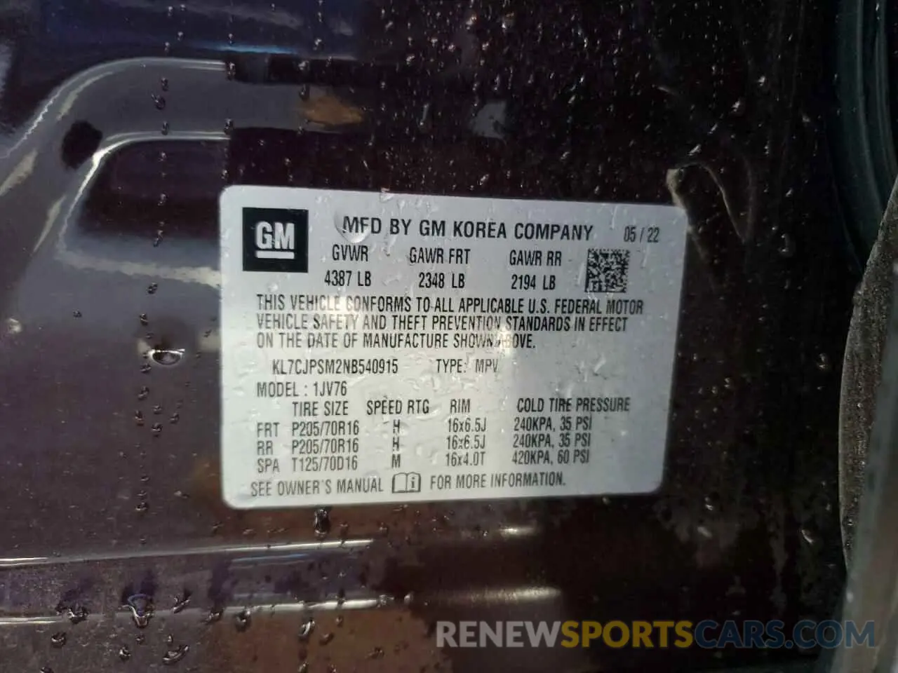13 Photograph of a damaged car KL7CJPSM2NB540915 CHEVROLET TRAX 2022