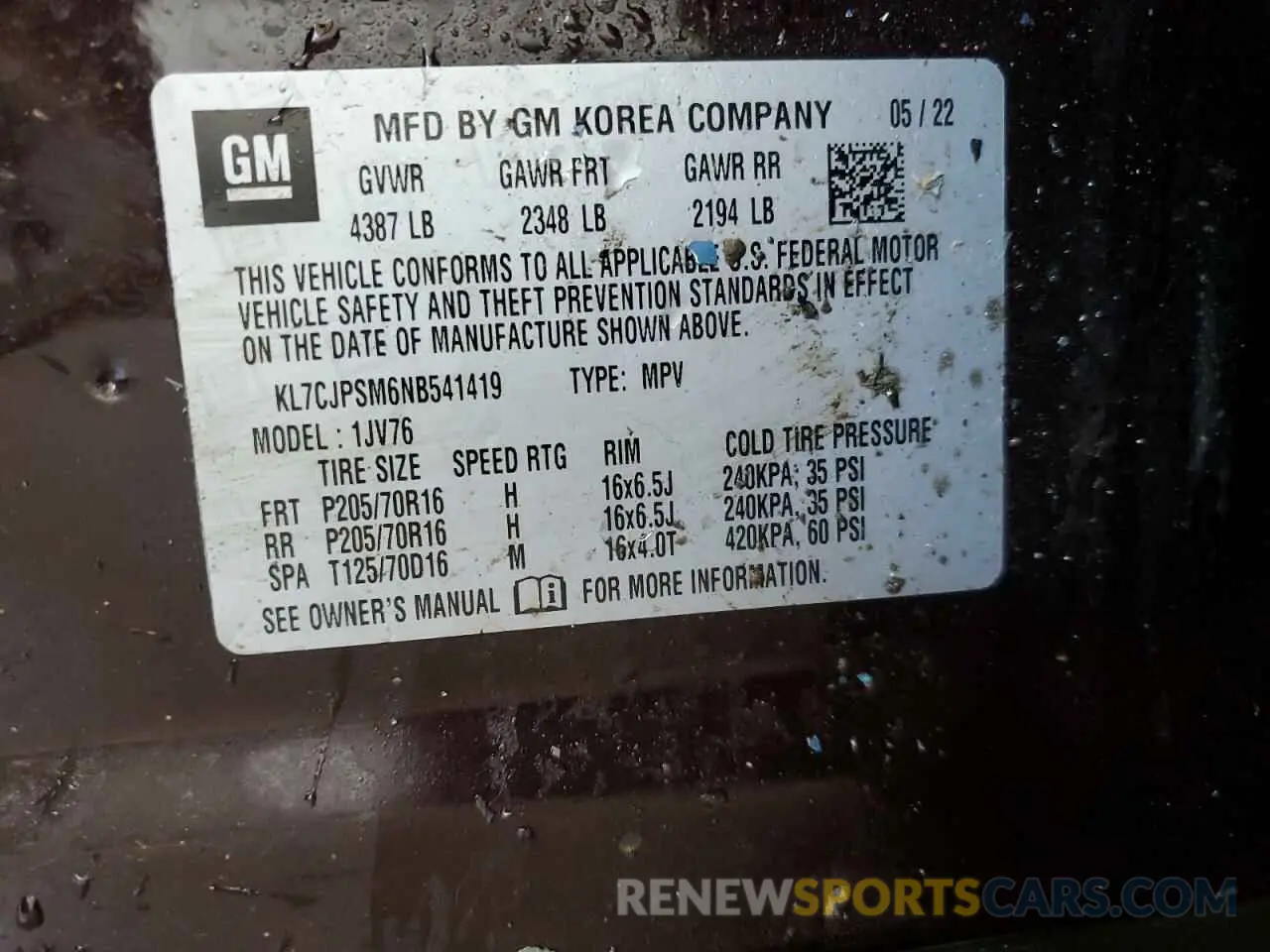 13 Photograph of a damaged car KL7CJPSM6NB541419 CHEVROLET TRAX 2022