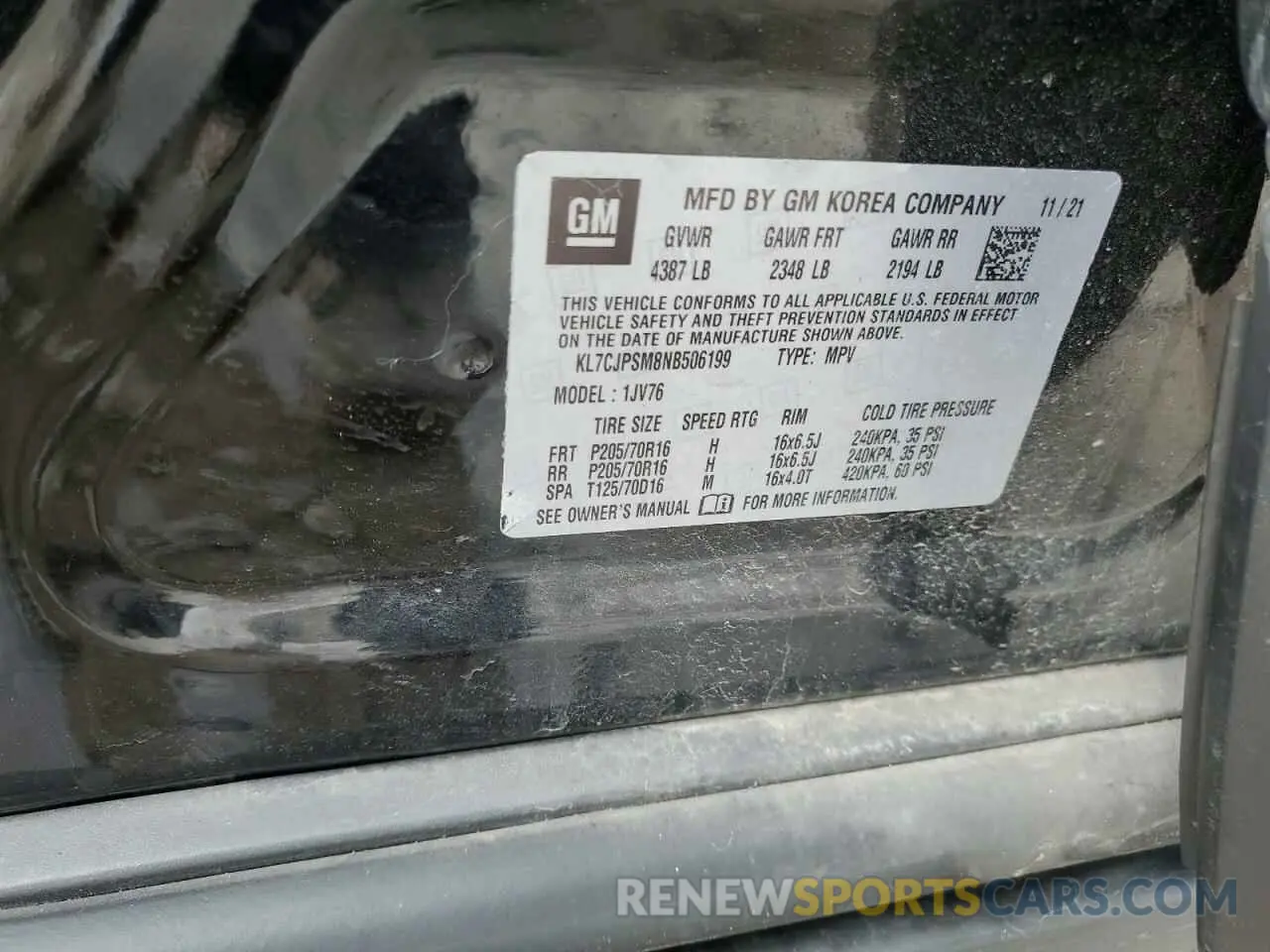 15 Photograph of a damaged car KL7CJPSM8NB506199 CHEVROLET TRAX 2022
