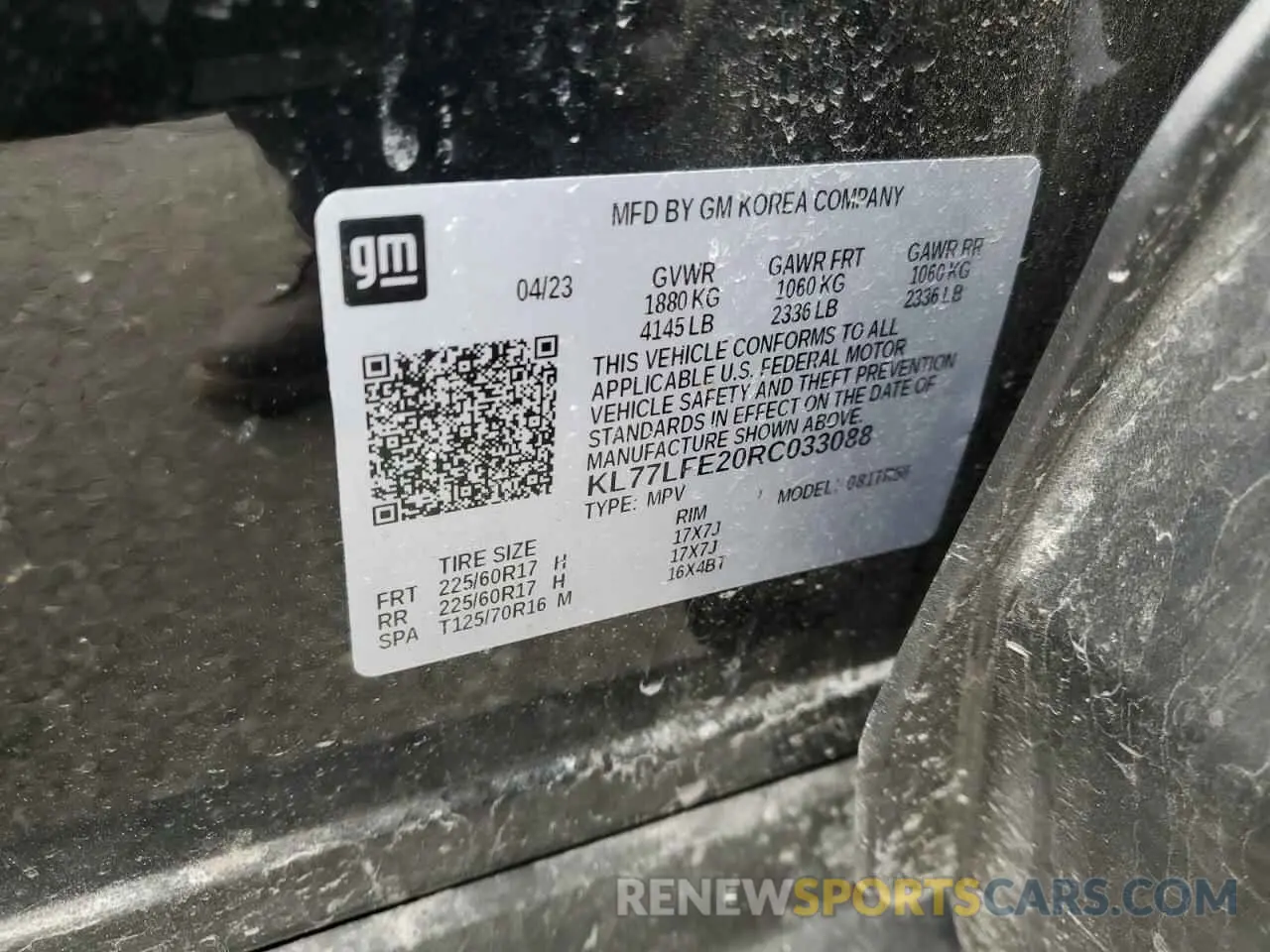 15 Photograph of a damaged car KL77LFE20RC033088 CHEVROLET TRAX 2024