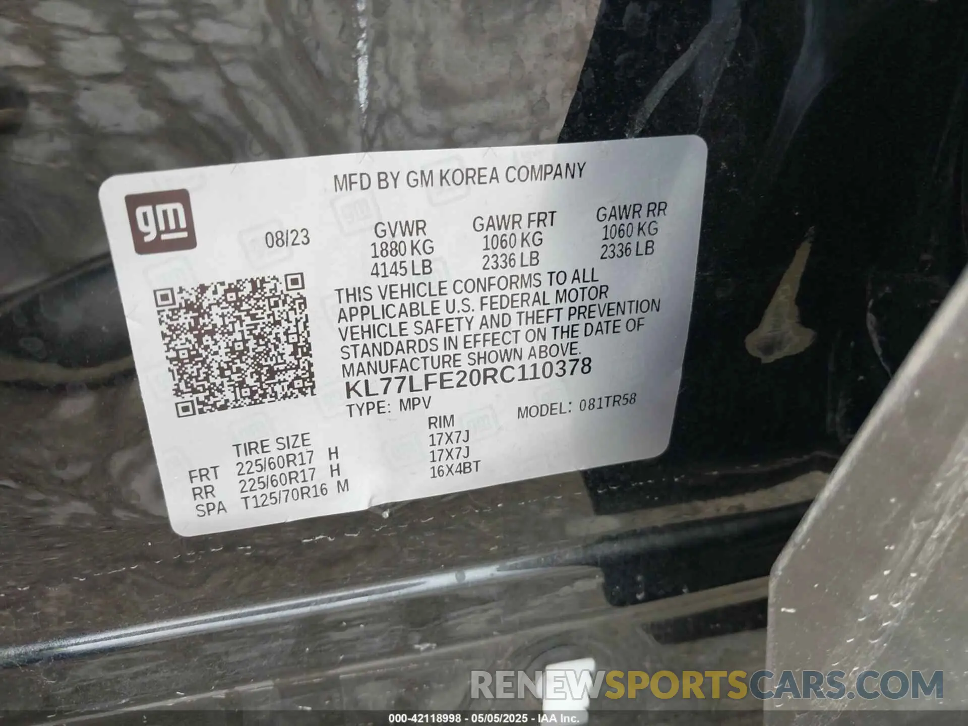 9 Photograph of a damaged car KL77LFE20RC110378 CHEVROLET TRAX 2024