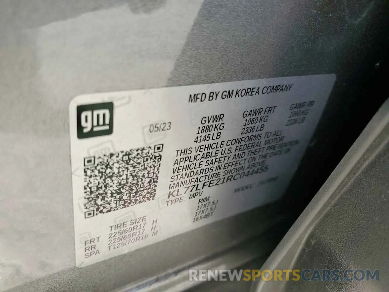 15 Photograph of a damaged car KL77LFE21RC044455 CHEVROLET TRAX 2024