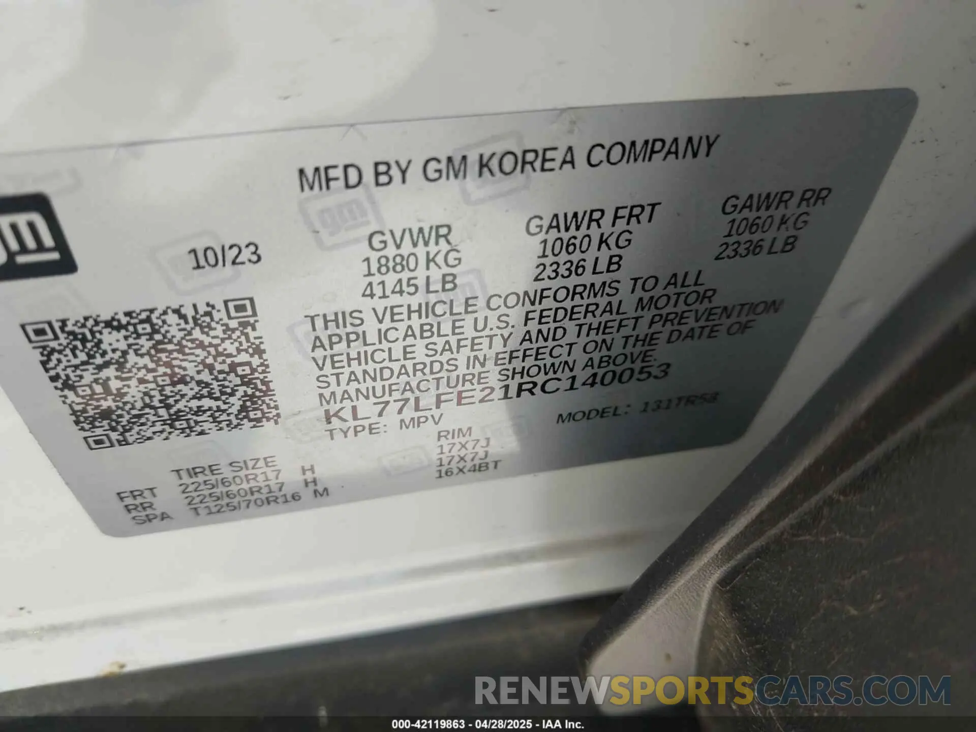 9 Photograph of a damaged car KL77LFE21RC140053 CHEVROLET TRAX 2024