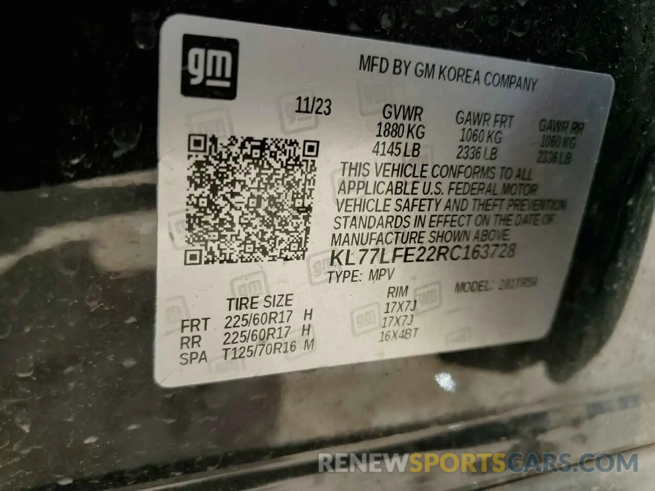 13 Photograph of a damaged car KL77LFE22RC163728 CHEVROLET TRAX 2024