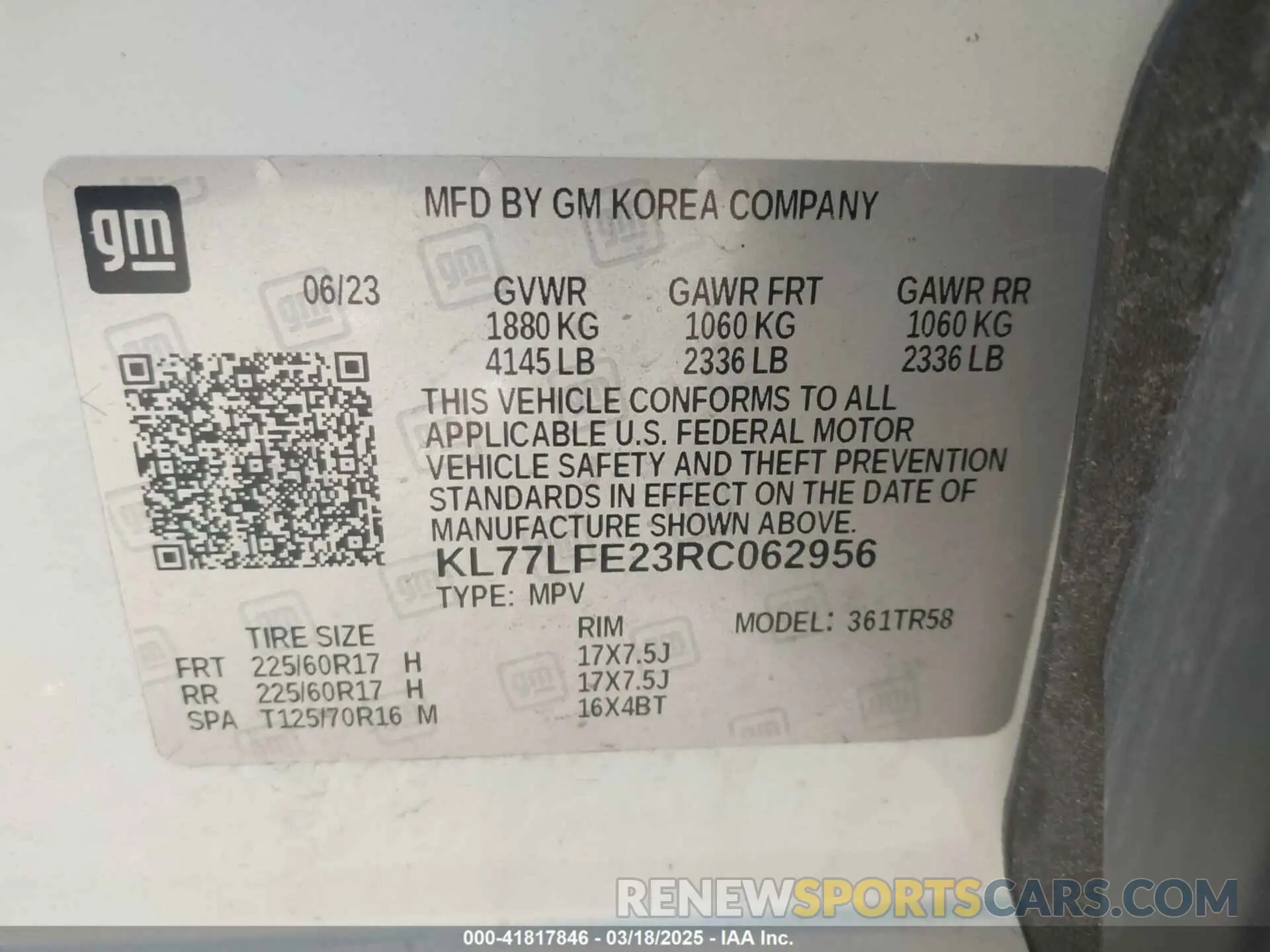 9 Photograph of a damaged car KL77LFE23RC062956 CHEVROLET TRAX 2024