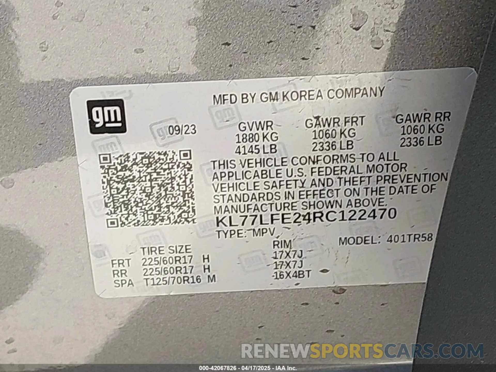 9 Photograph of a damaged car KL77LFE24RC122470 CHEVROLET TRAX 2024