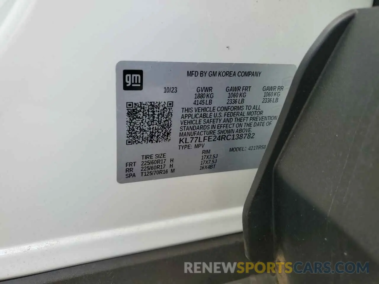15 Photograph of a damaged car KL77LFE24RC138782 CHEVROLET TRAX 2024