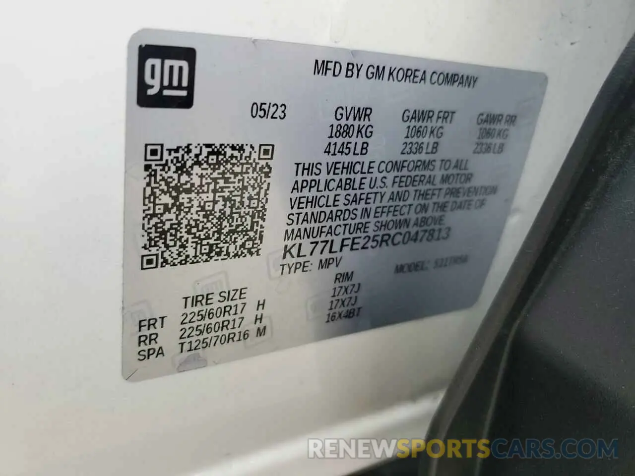 15 Photograph of a damaged car KL77LFE25RC047813 CHEVROLET TRAX 2024