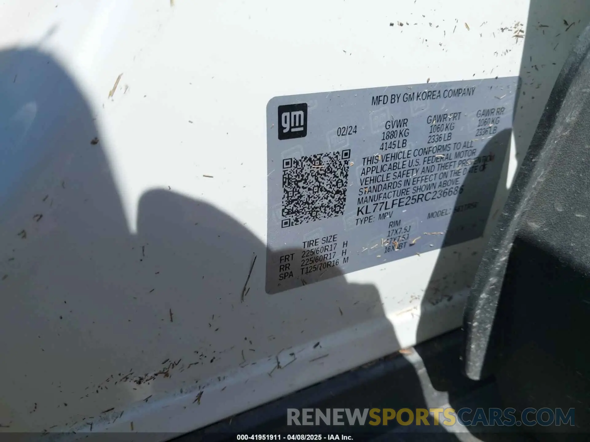 9 Photograph of a damaged car KL77LFE25RC236686 CHEVROLET TRAX 2024