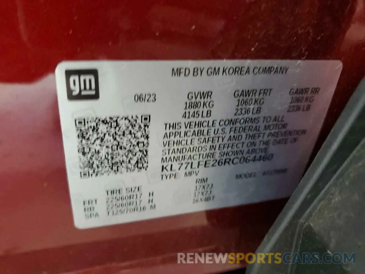 12 Photograph of a damaged car KL77LFE26RC064460 CHEVROLET TRAX 2024