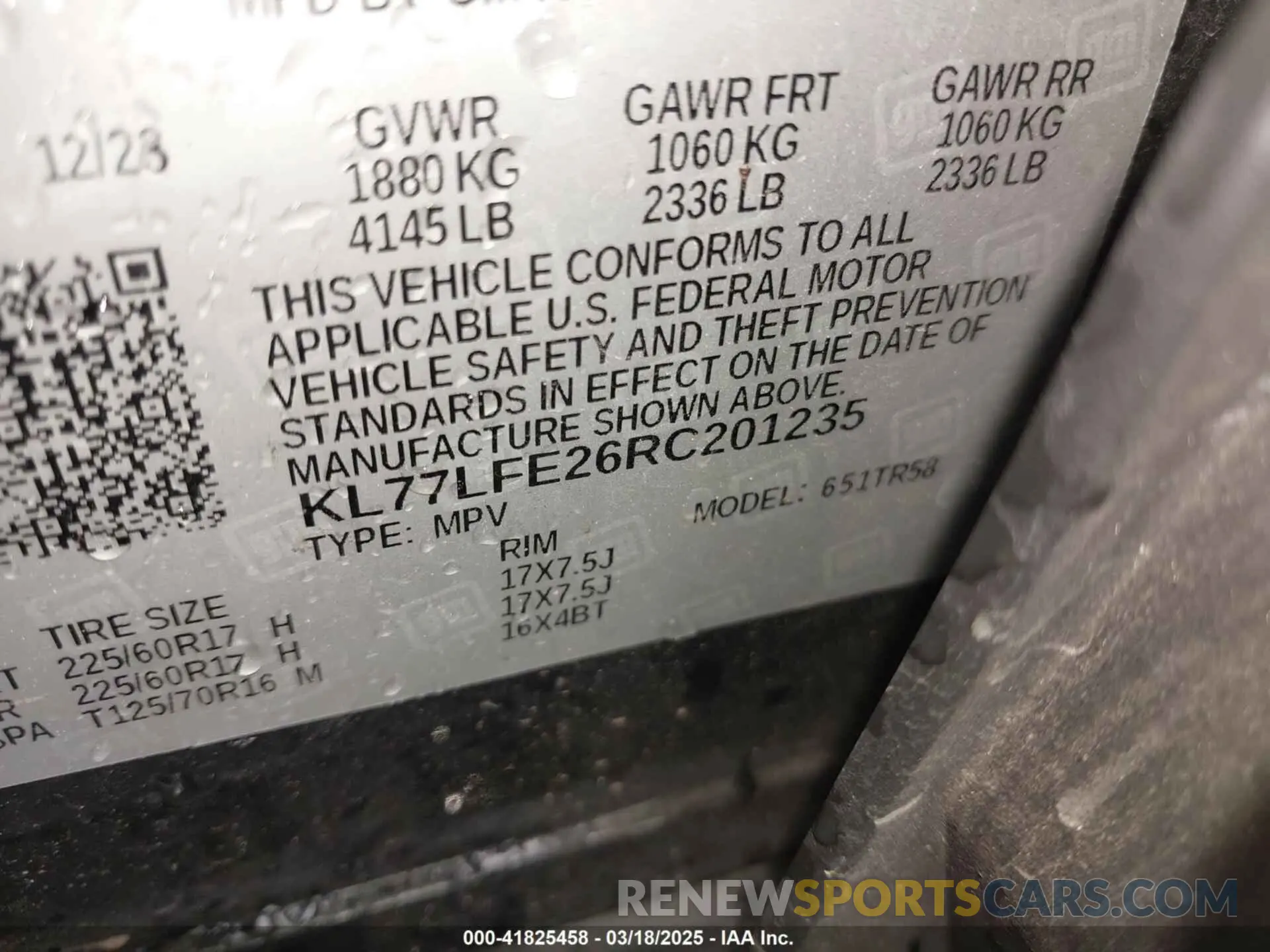 9 Photograph of a damaged car KL77LFE26RC201235 CHEVROLET TRAX 2024