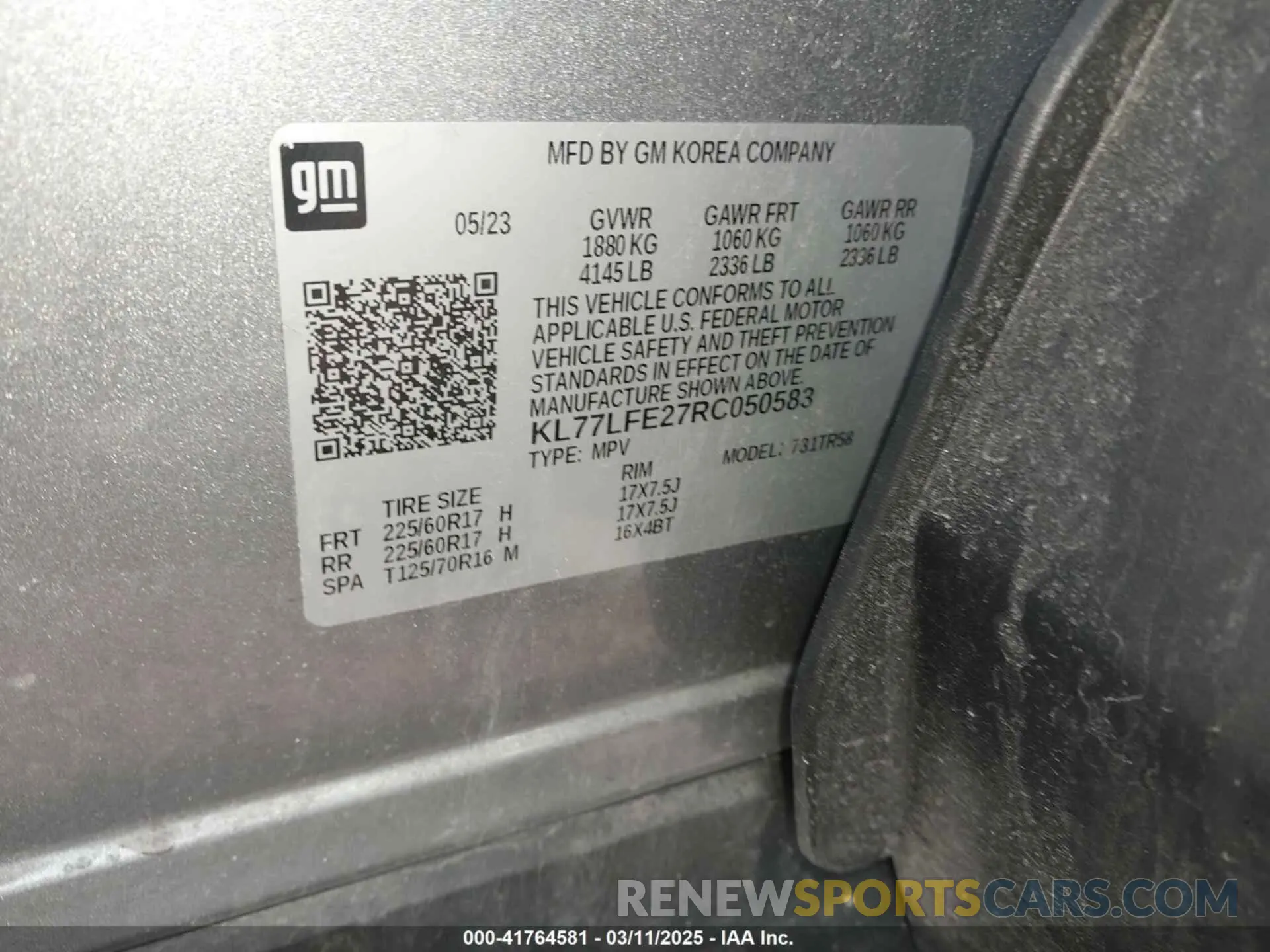9 Photograph of a damaged car KL77LFE27RC050583 CHEVROLET TRAX 2024