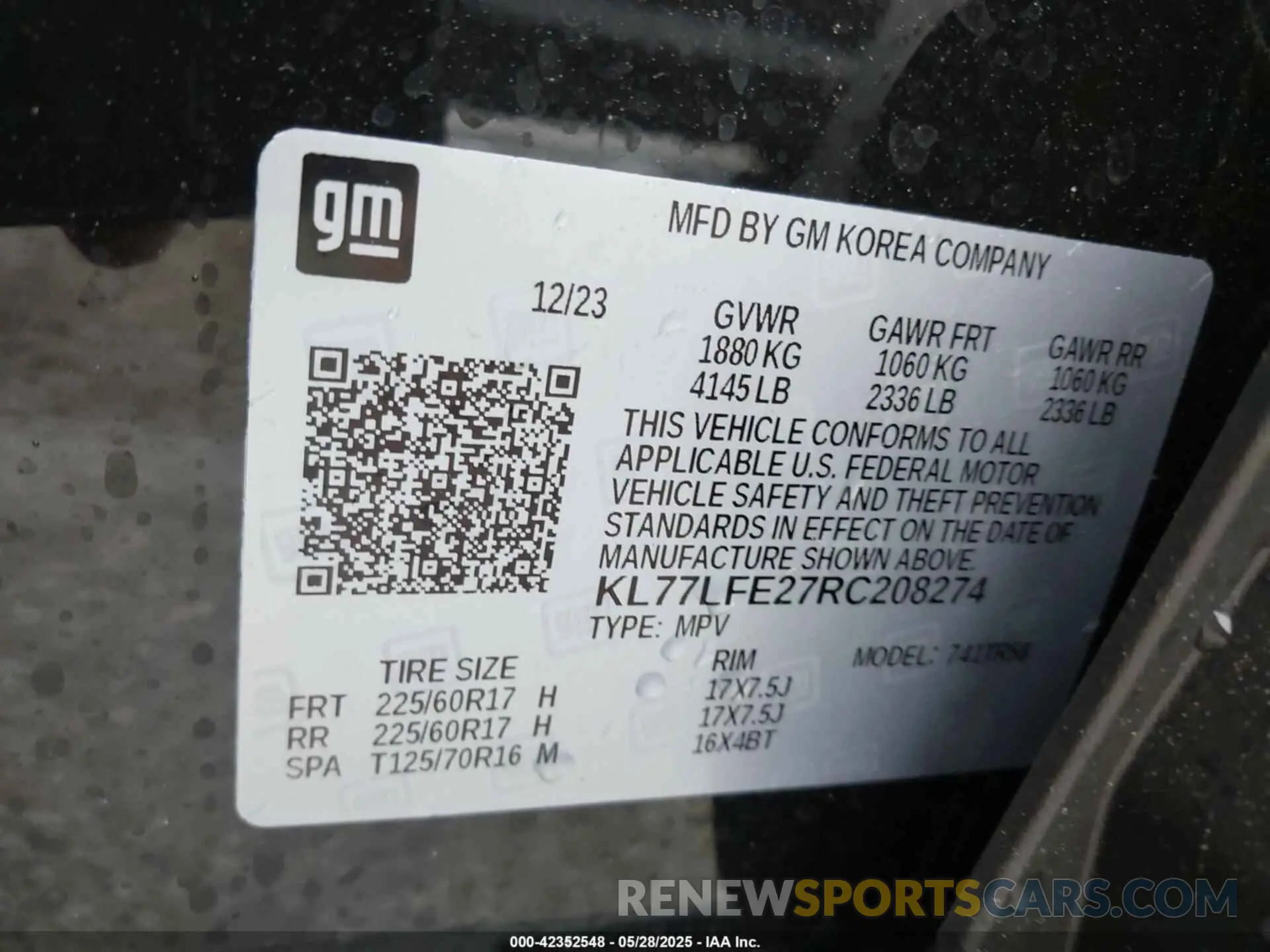 9 Photograph of a damaged car KL77LFE27RC208274 CHEVROLET TRAX 2024