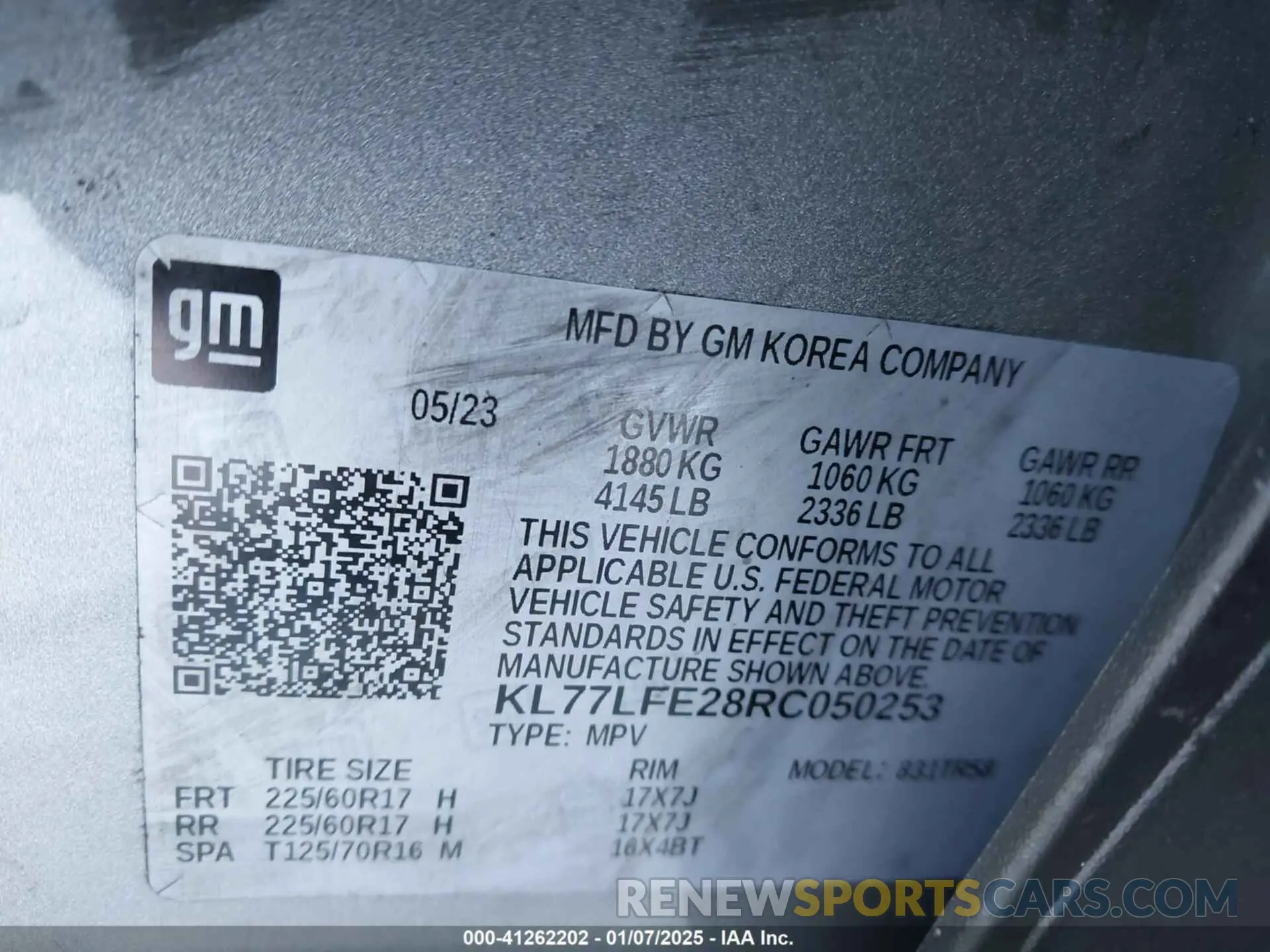 9 Photograph of a damaged car KL77LFE28RC050253 CHEVROLET TRAX 2024