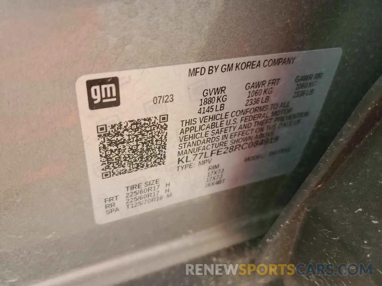 13 Photograph of a damaged car KL77LFE28RC084919 CHEVROLET TRAX 2024