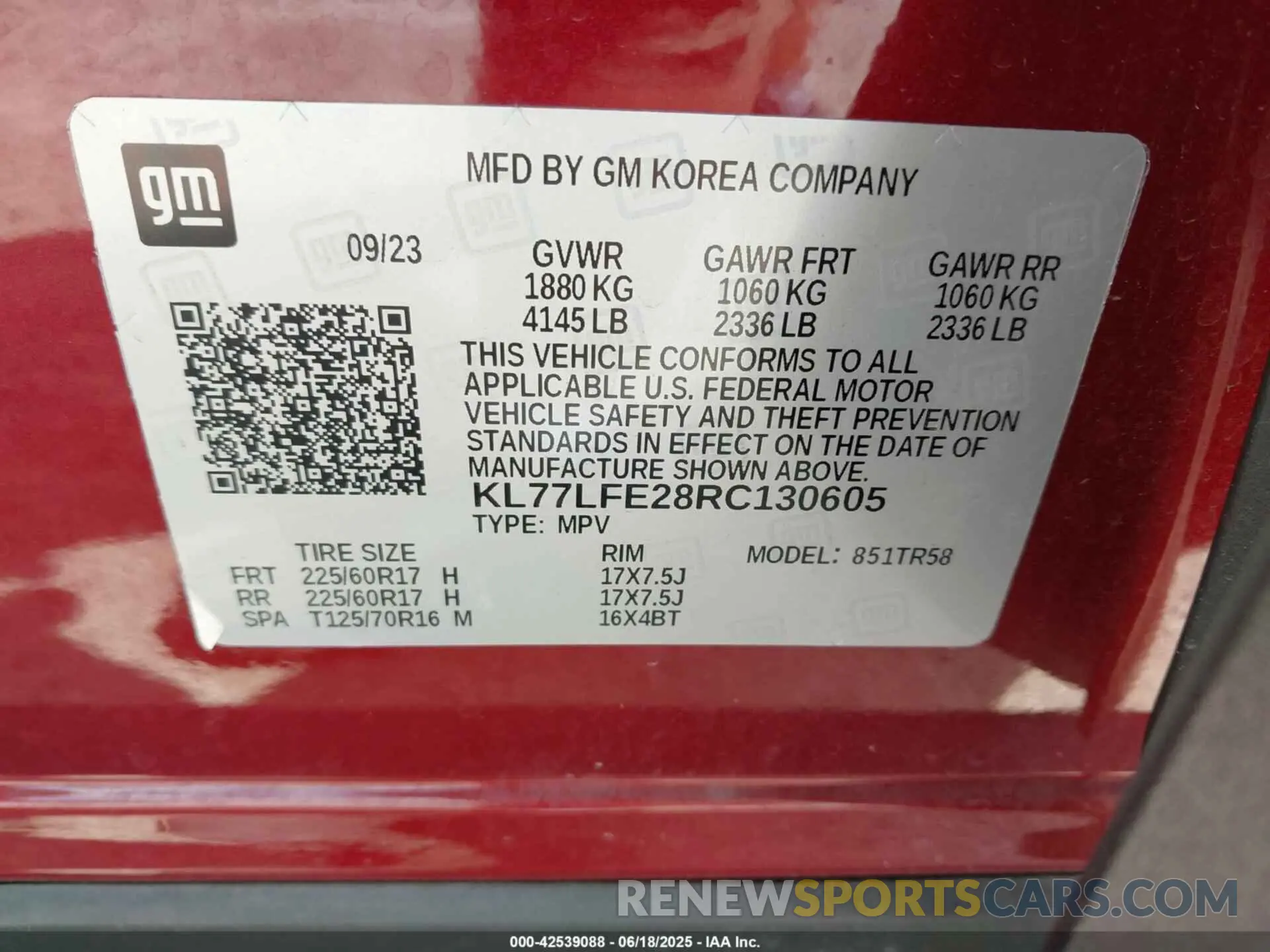 9 Photograph of a damaged car KL77LFE28RC130605 CHEVROLET TRAX 2024