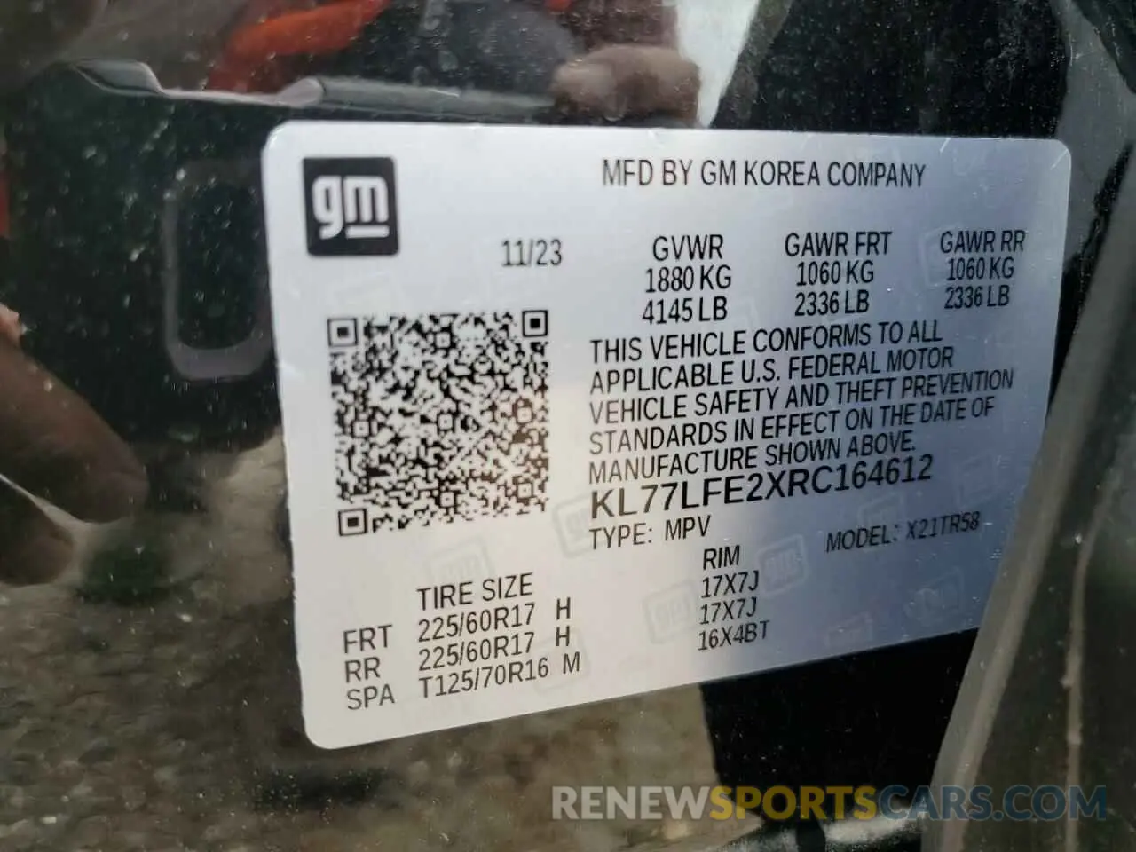 13 Photograph of a damaged car KL77LFE2XRC164612 CHEVROLET TRAX 2024