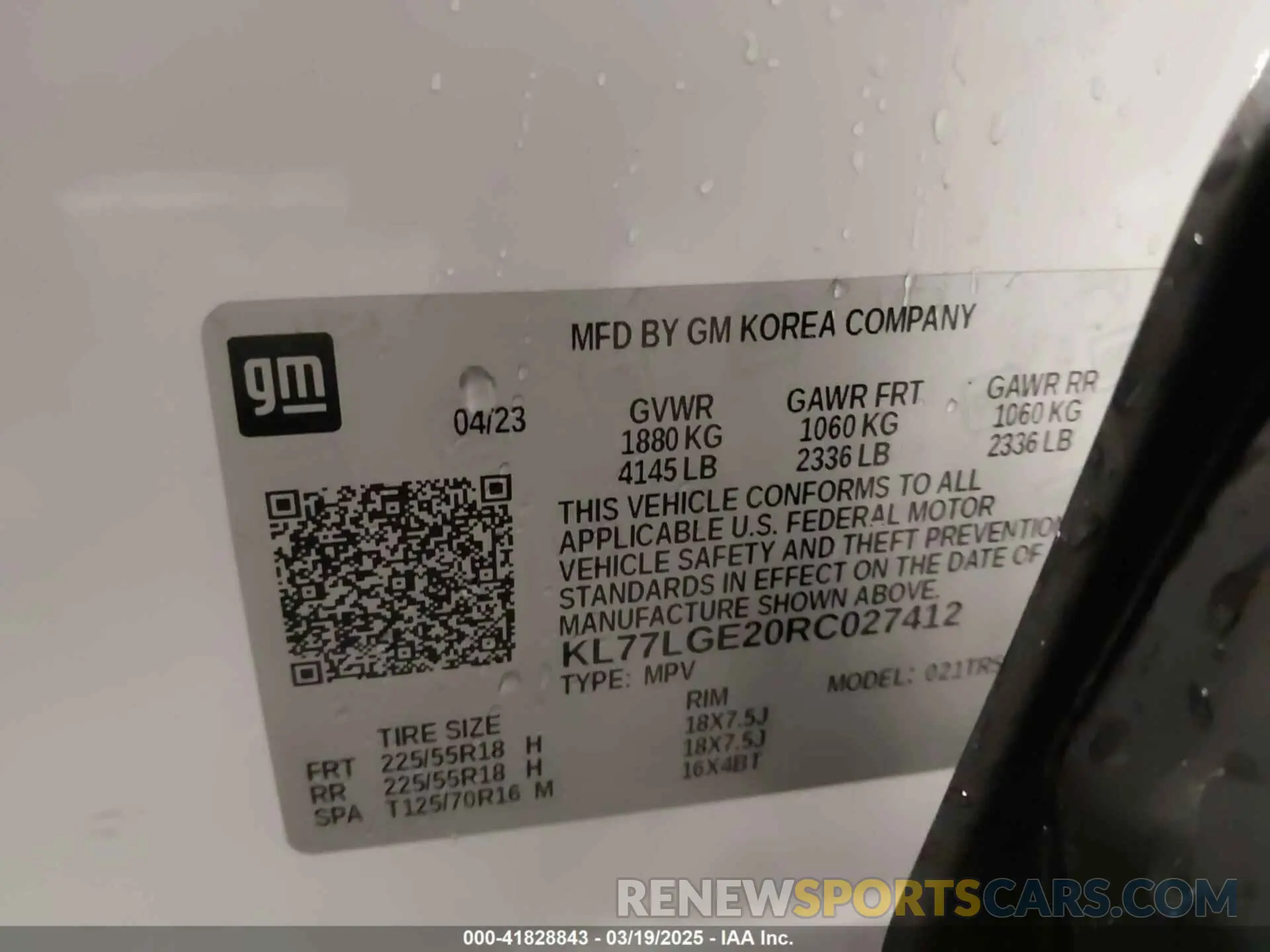 9 Photograph of a damaged car KL77LGE20RC027412 CHEVROLET TRAX 2024
