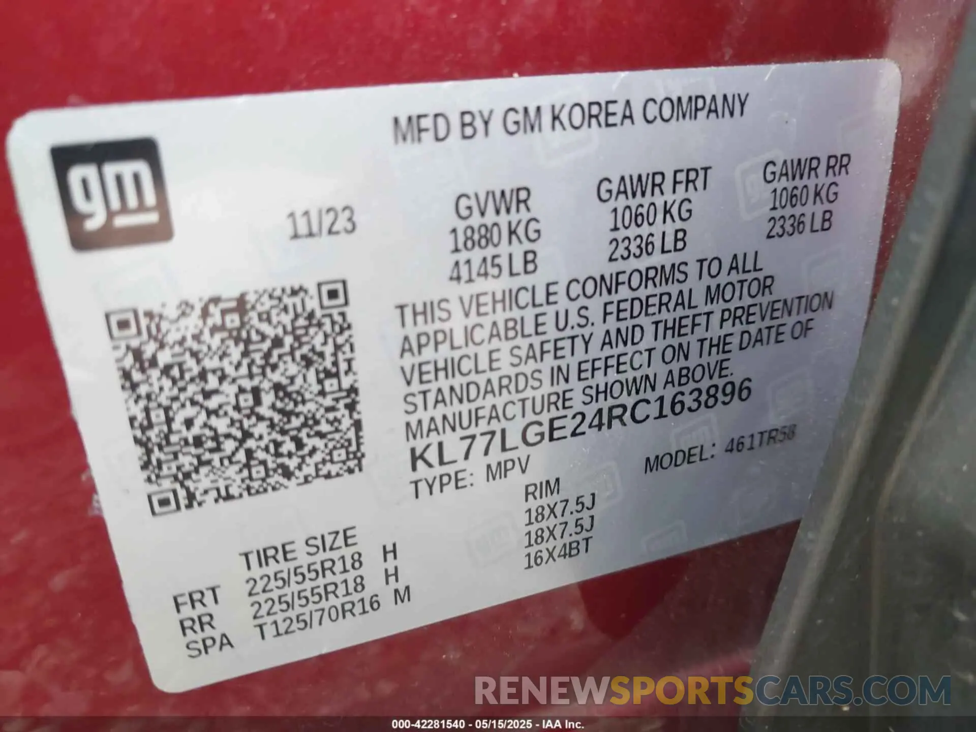 9 Photograph of a damaged car KL77LGE24RC163896 CHEVROLET TRAX 2024