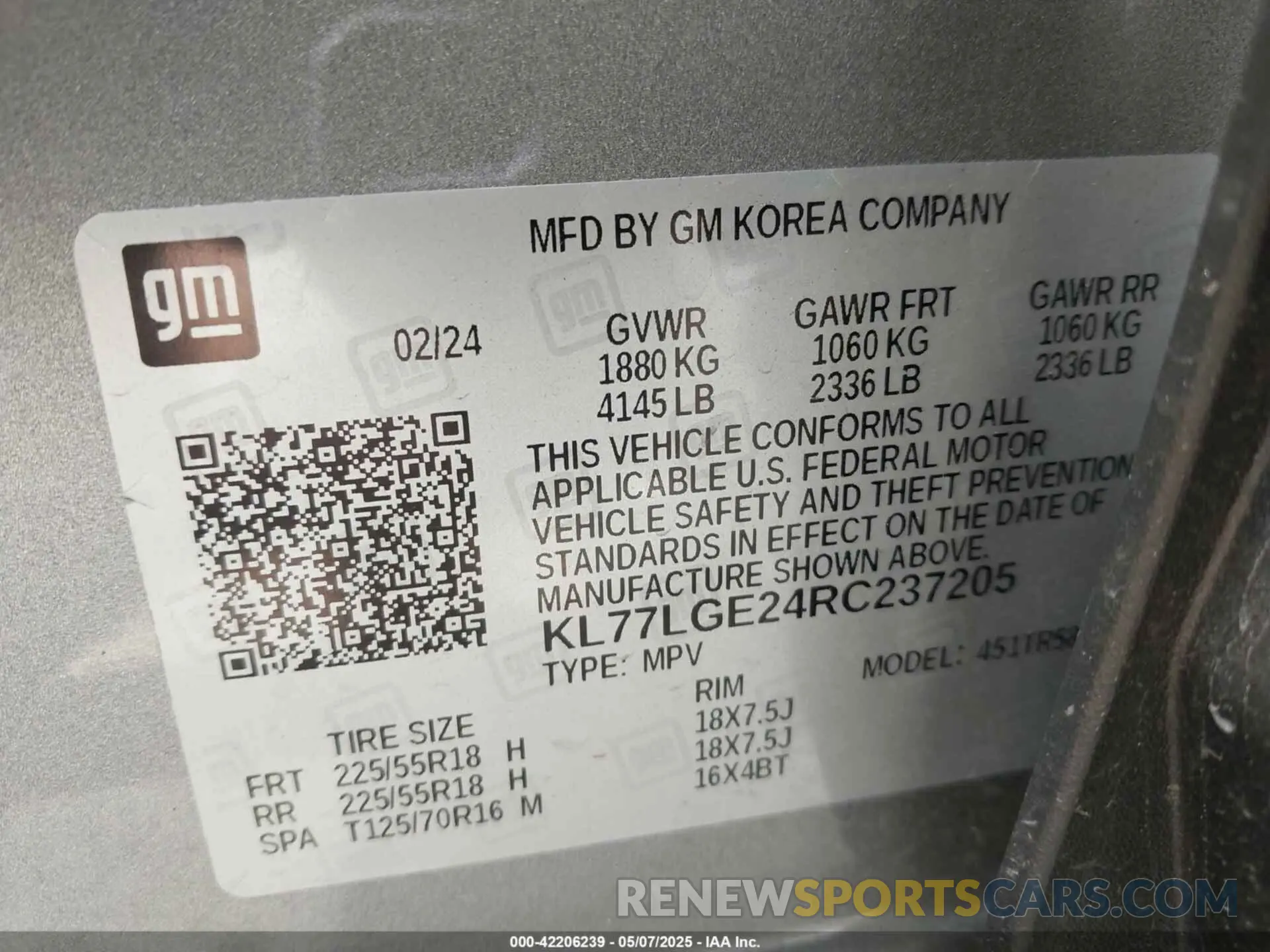9 Photograph of a damaged car KL77LGE24RT237205 CHEVROLET TRAX 2024