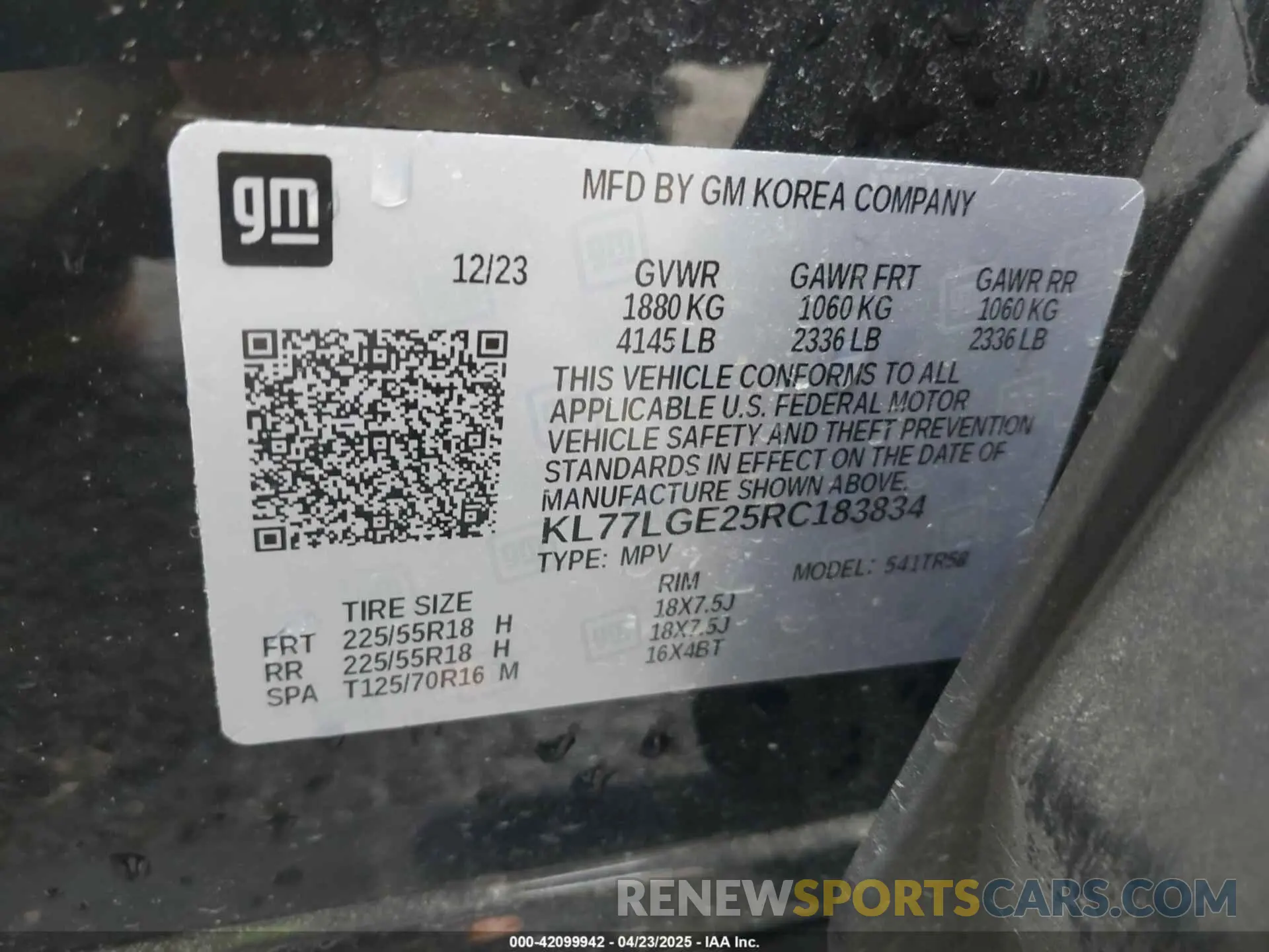 9 Photograph of a damaged car KL77LGE25RC183834 CHEVROLET TRAX 2024