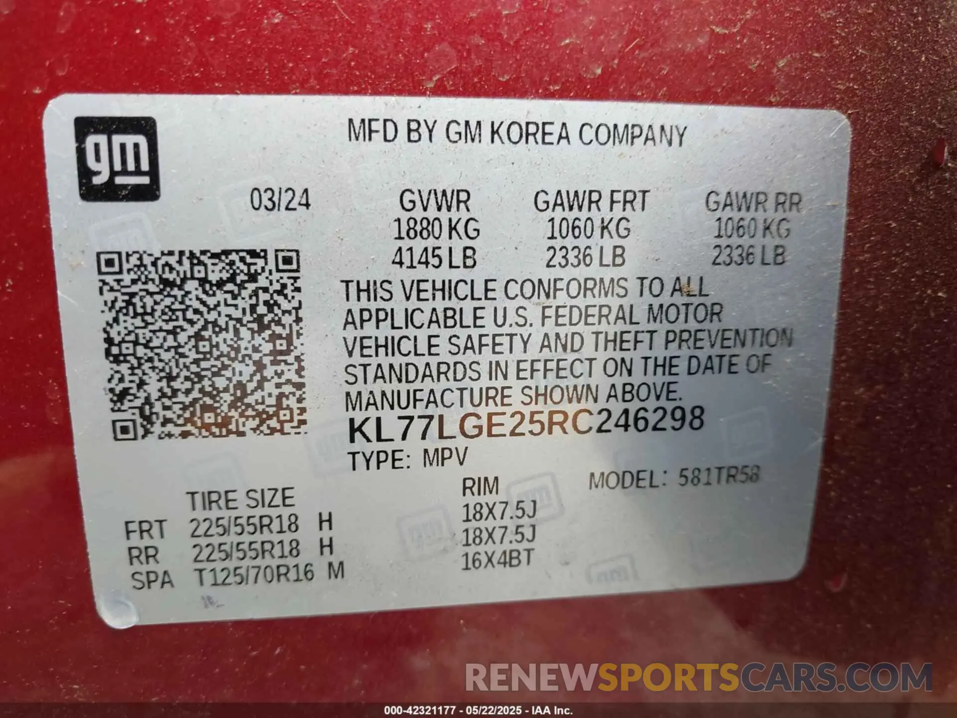 9 Photograph of a damaged car KL77LGE25RC246298 CHEVROLET TRAX 2024