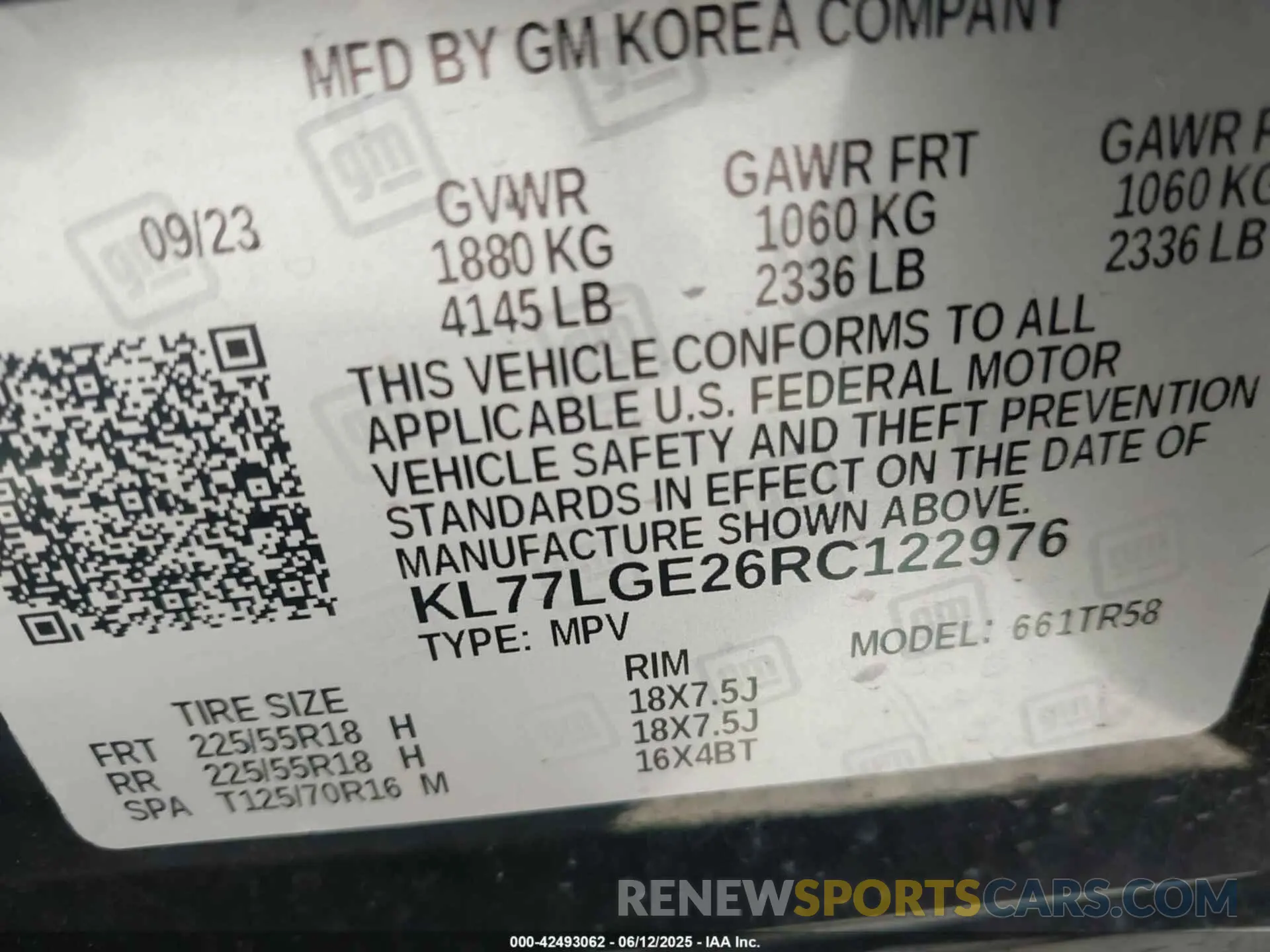 9 Photograph of a damaged car KL77LGE26RC122976 CHEVROLET TRAX 2024