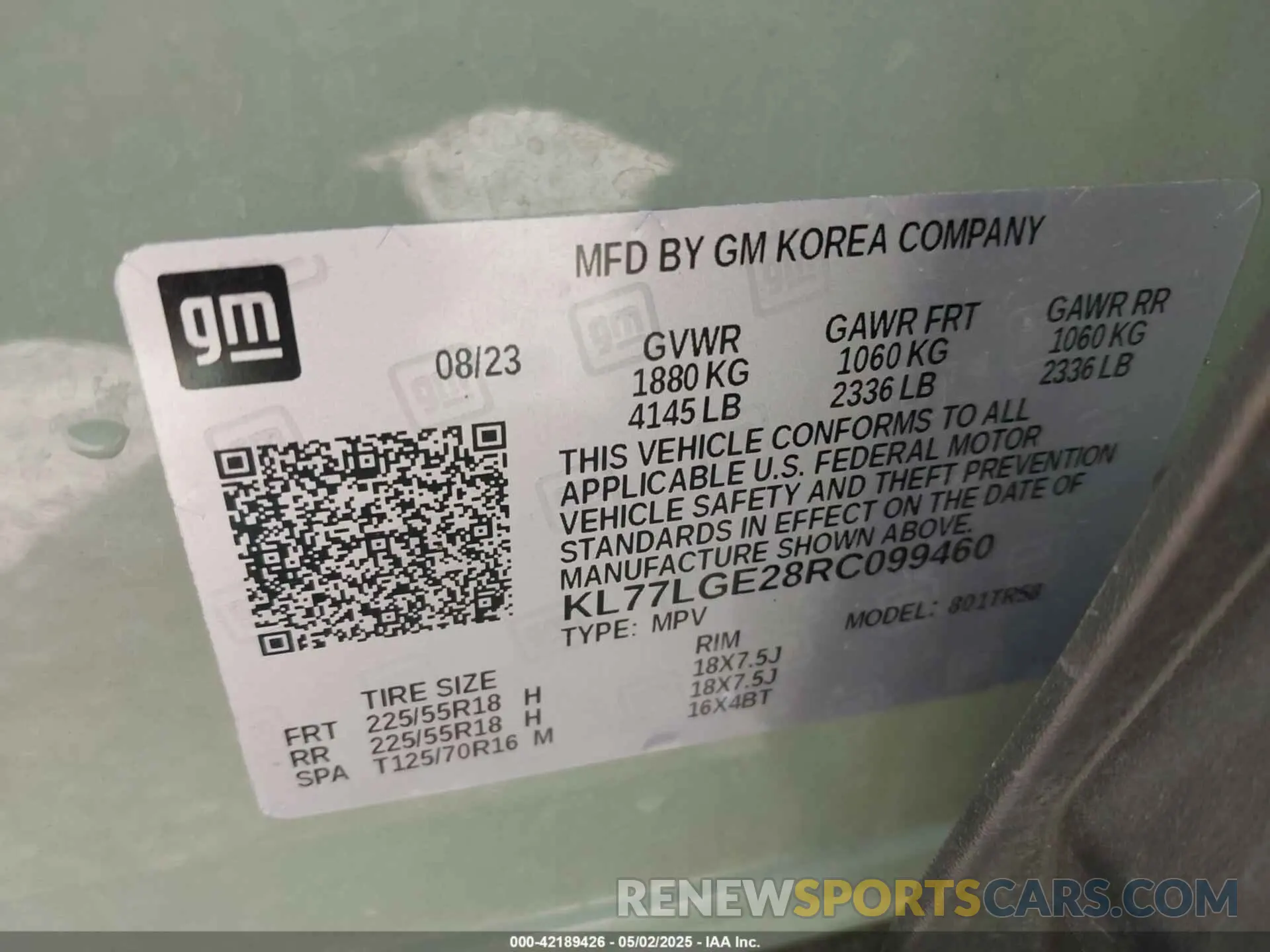 9 Photograph of a damaged car KL77LGE28RC099460 CHEVROLET TRAX 2024