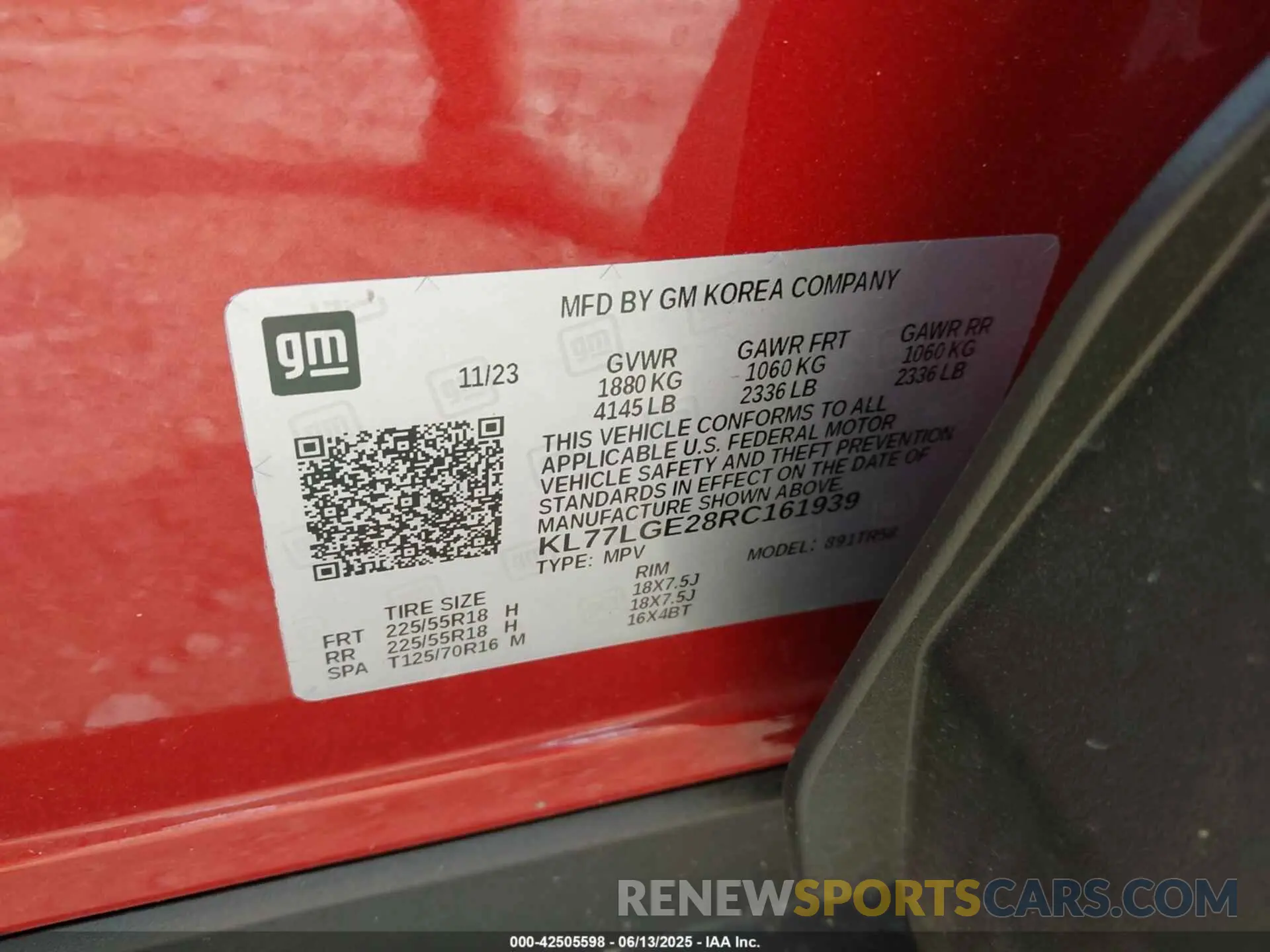 9 Photograph of a damaged car KL77LGE28RC161939 CHEVROLET TRAX 2024