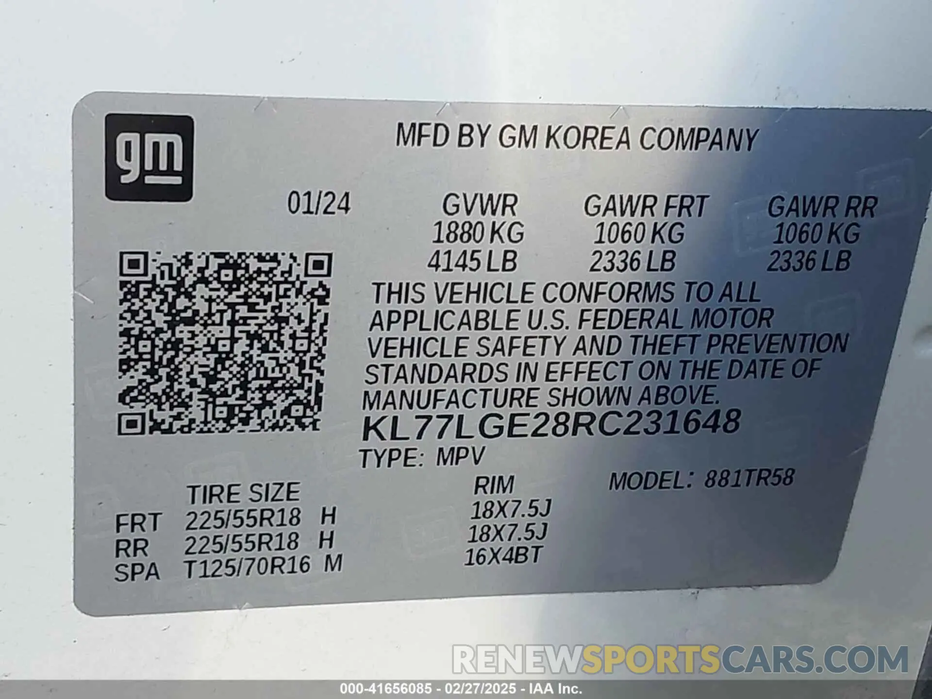 9 Photograph of a damaged car KL77LGE28RC231648 CHEVROLET TRAX 2024