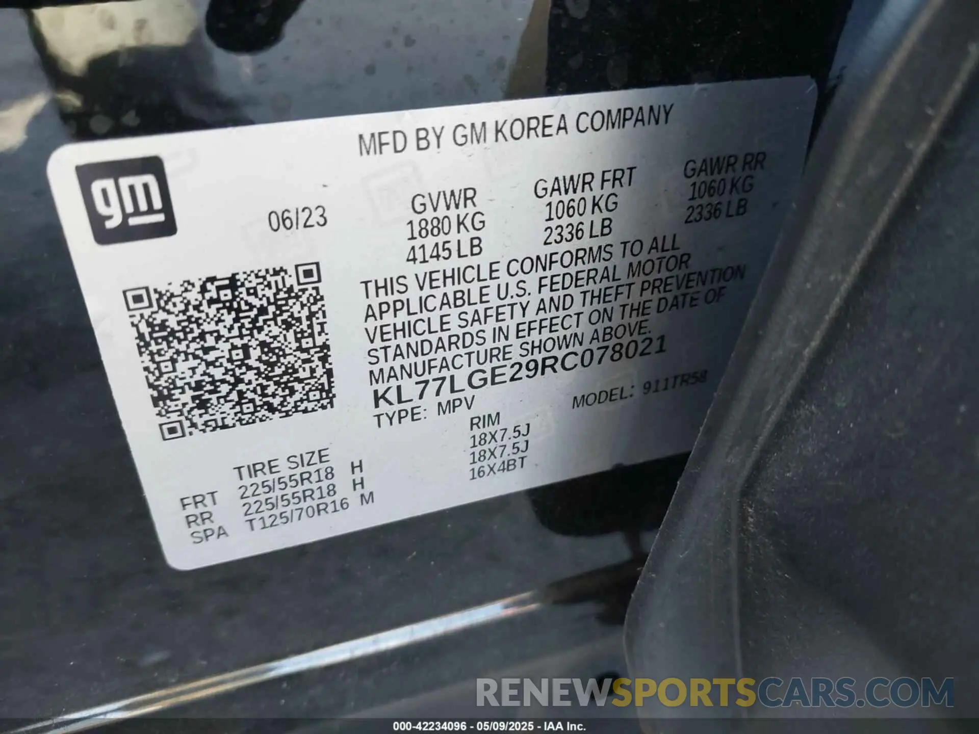 9 Photograph of a damaged car KL77LGE29RC078021 CHEVROLET TRAX 2024